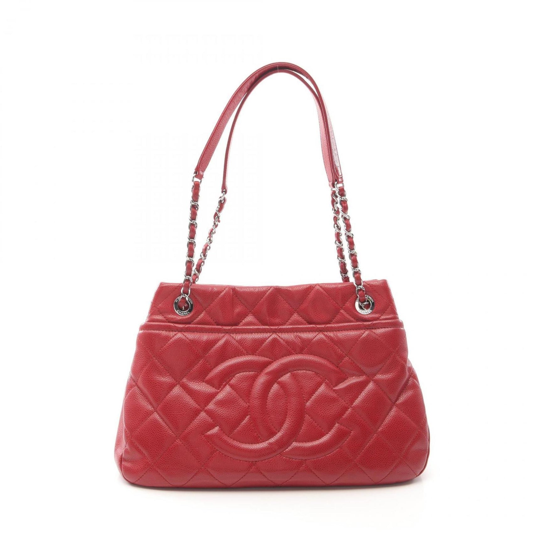 CHANEL Matelasse Tote Bag Calfskin (Cowhide) Red 8374