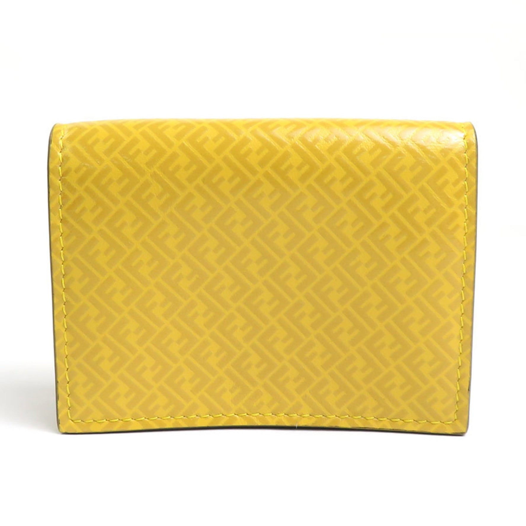 FENDI Trifold Wallet FF Logo Leather Ladies