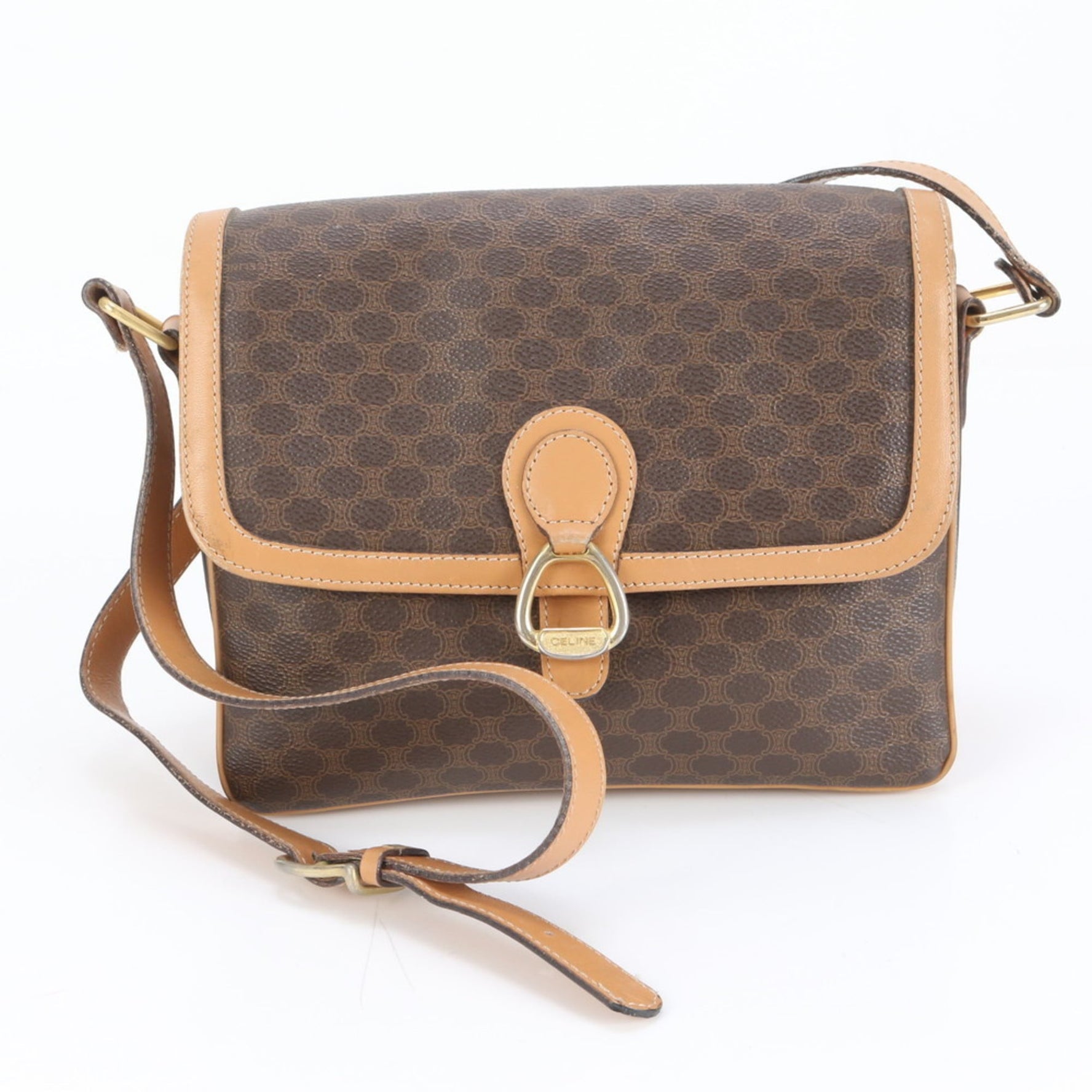 Celine Macadam Leather Shoulder Bag, Crossbody Hand Tote