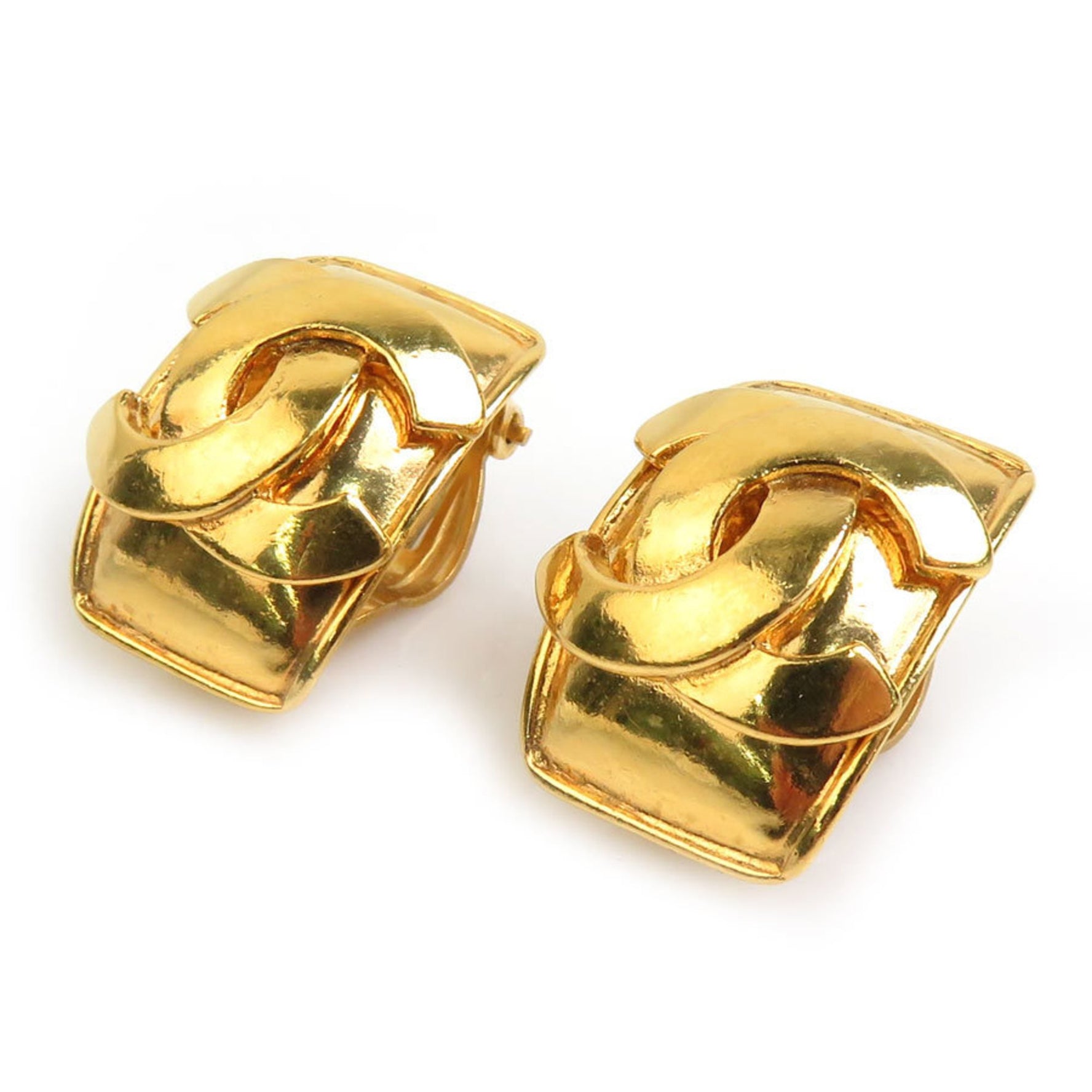 CHANEL Coco Mark Metal Earrings
