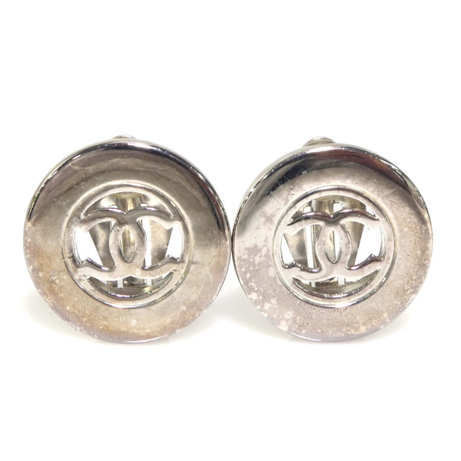 CHANEL Coco Mark Metal Earrings