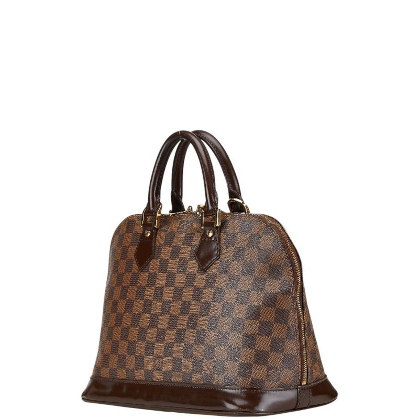 Louis Vuitton Damier Alma PM Handbag Brown PVC Leather