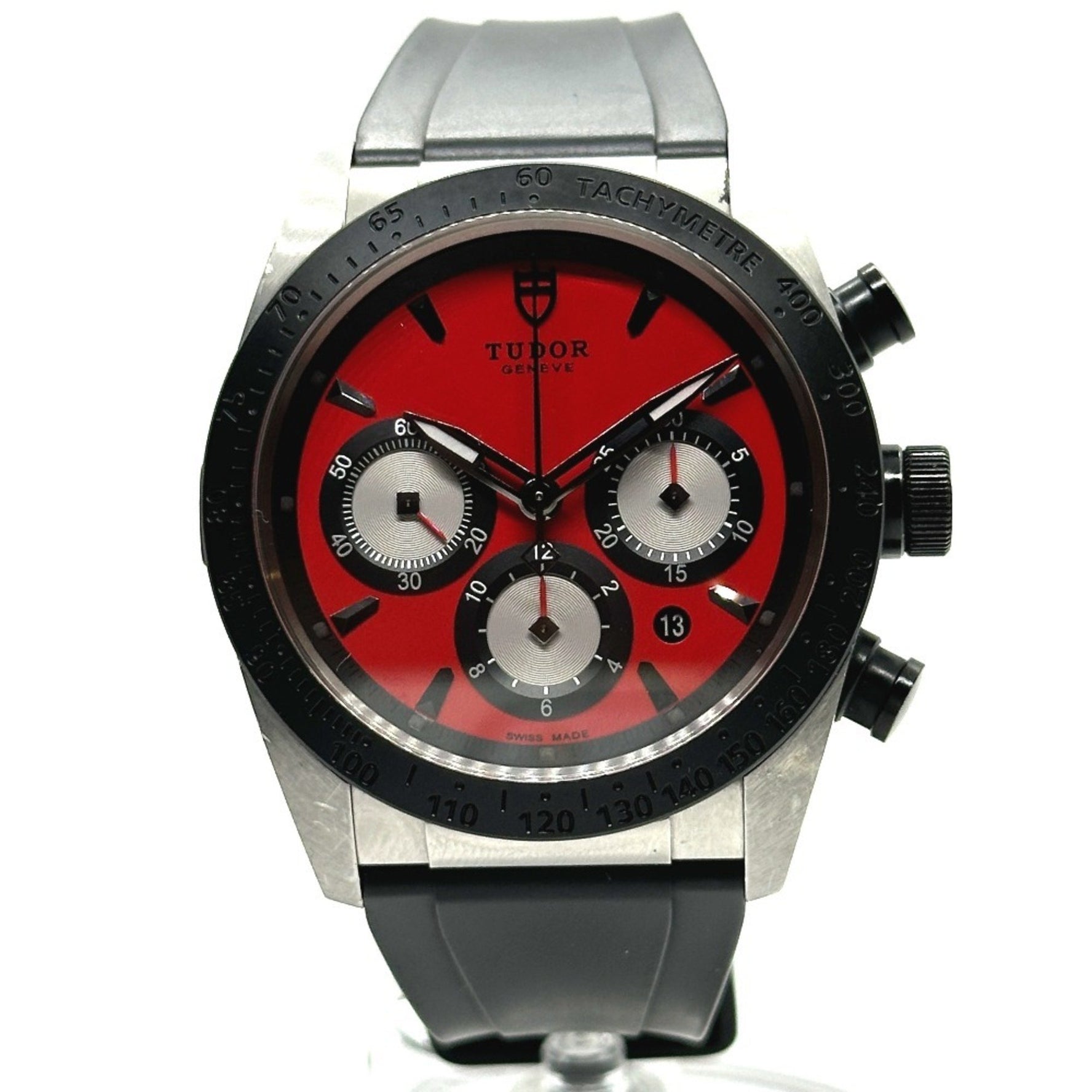 TUDOR Fastrider Chronograph Automatic Watch Stainless Steel Red Dial