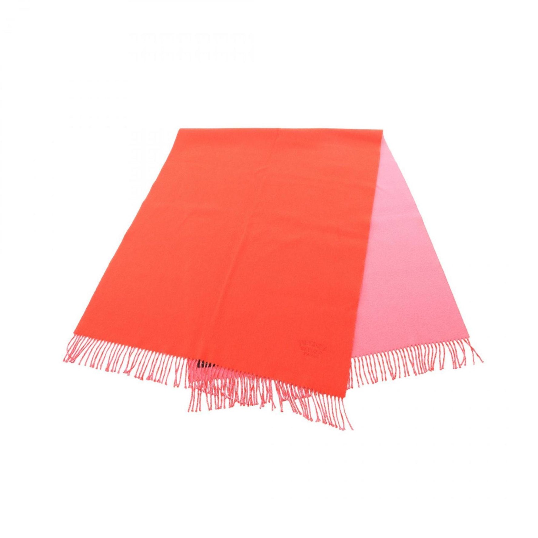Hermes cashmere scarf in red and pink