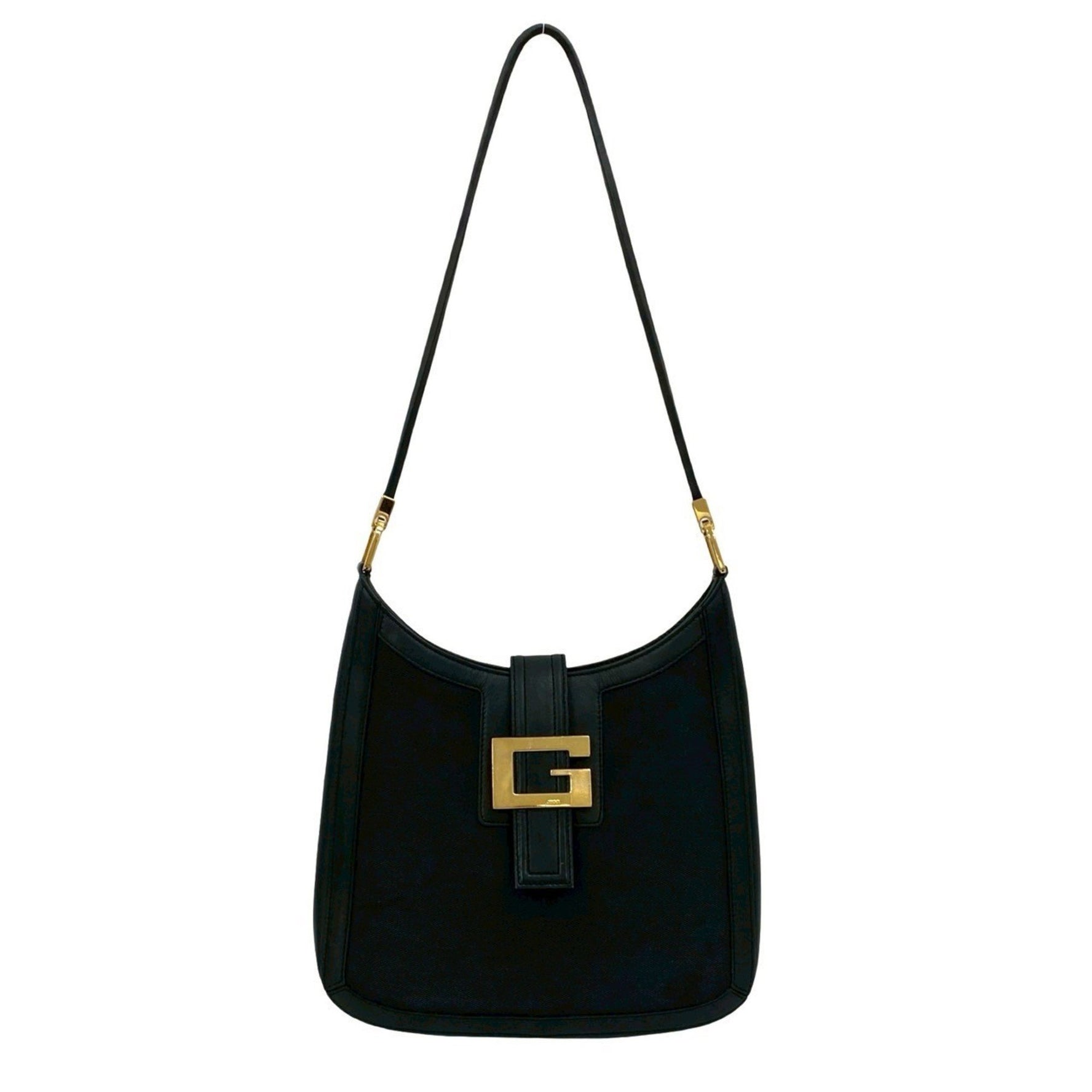 GUCCI G logo hardware leather canvas one-shoulder bag semi-shoulder handbag