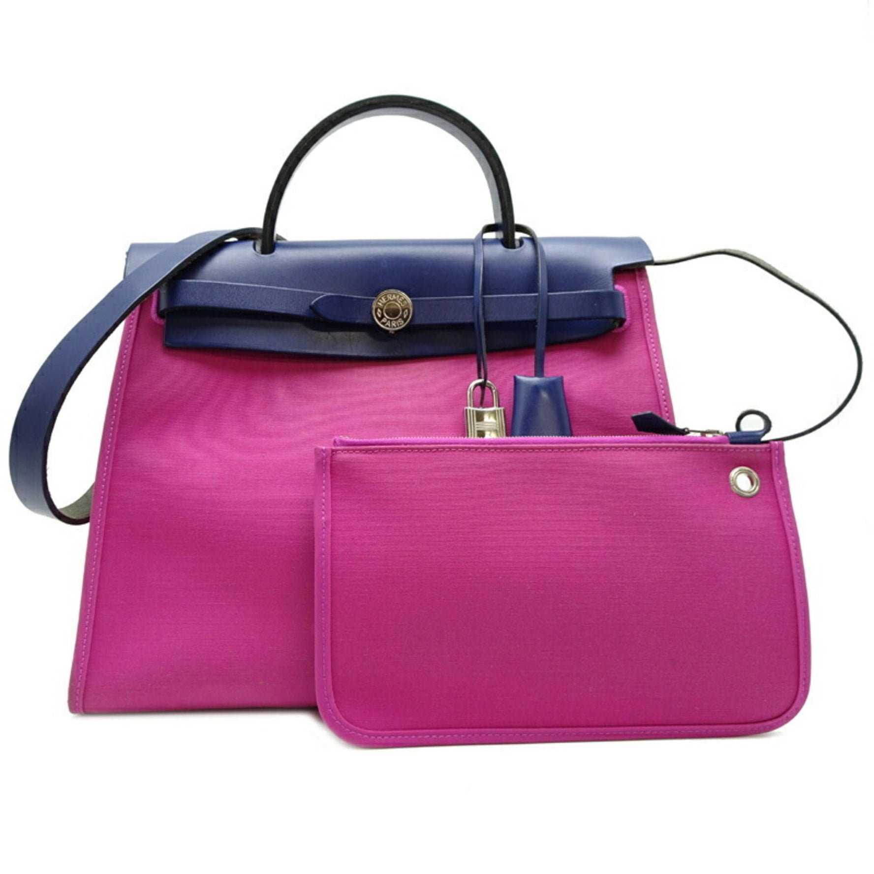 Hermes Airbag Zip PM C Stamp 2018 Shoulder Bag Toile Officier Magnolia (Pink)