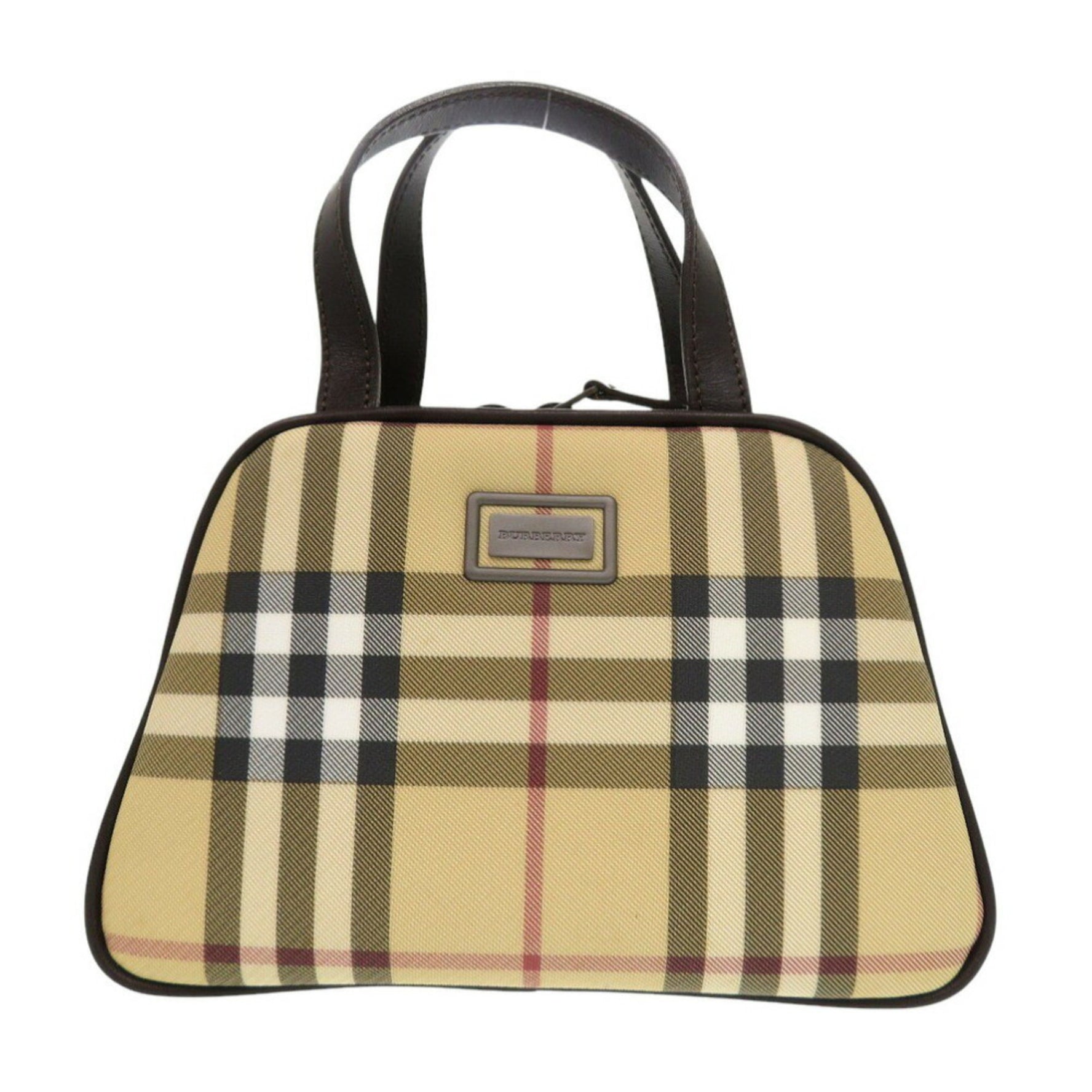Burberry Nova Check PVC Coated Canvas/Leather Beige Handbag Brown