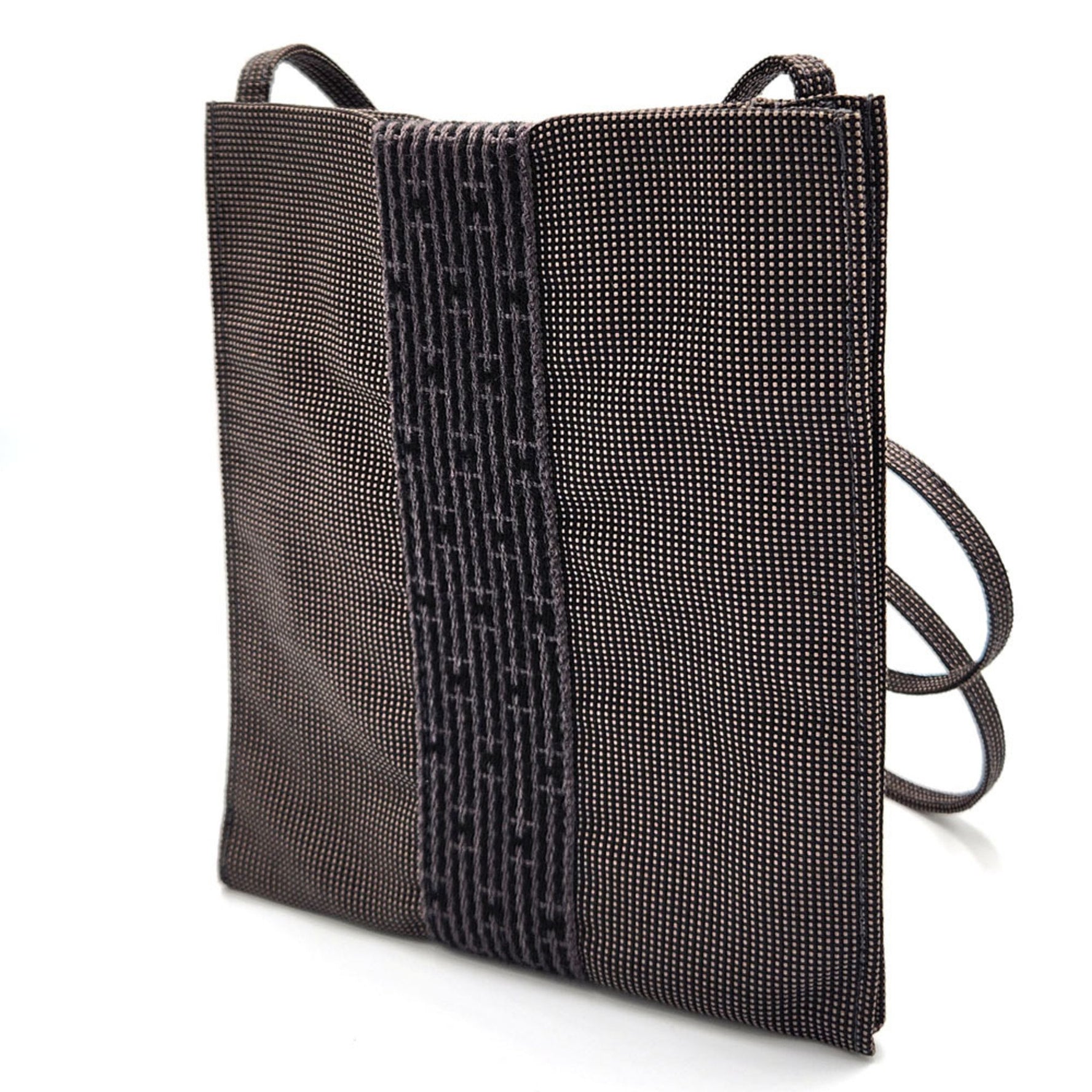 Hermes Air Line Pochette Grey Canvas Shoulder Bag Sacoche