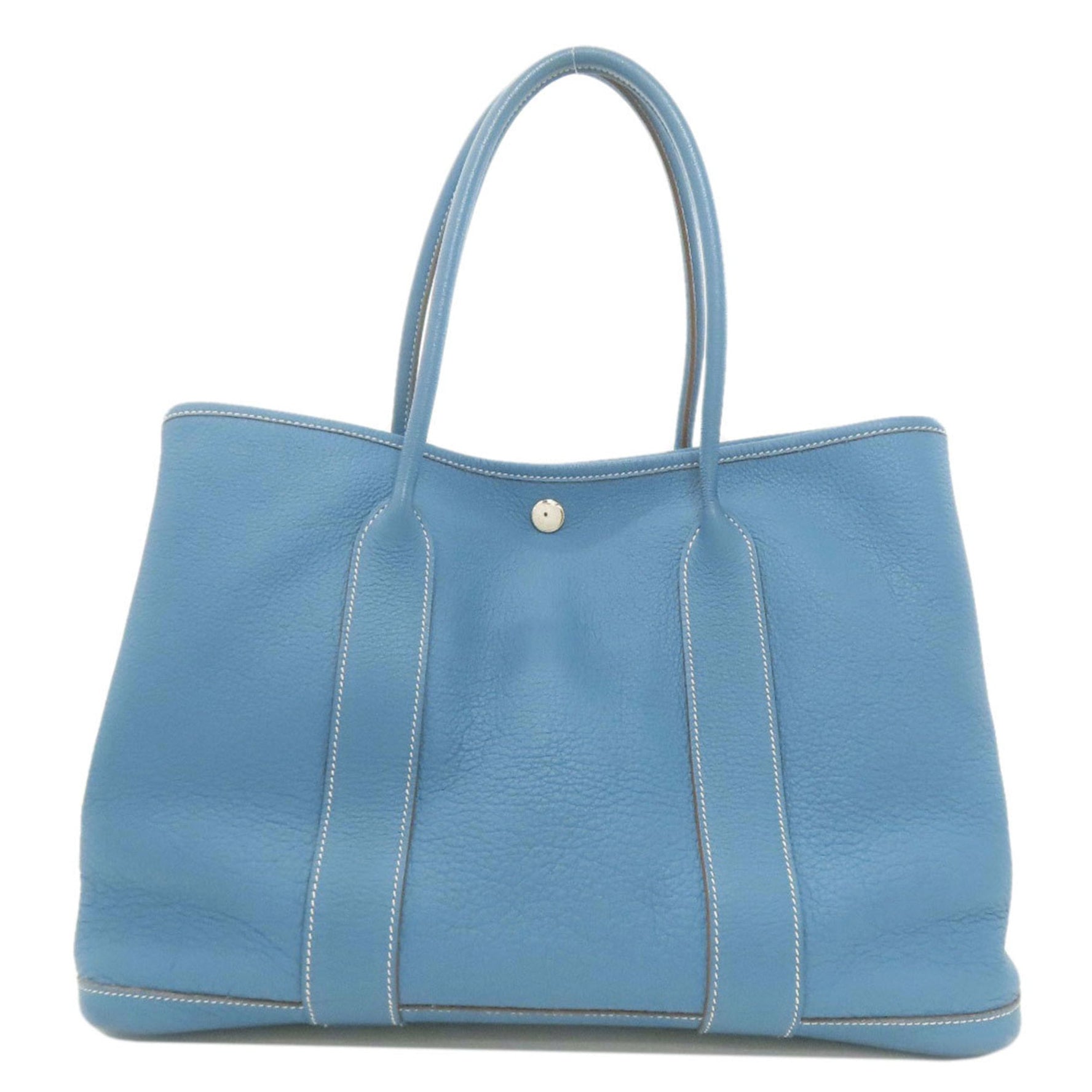 Hermès Garden Party PM Negonda Handbag in Jean with Silver Hardware, HERMES