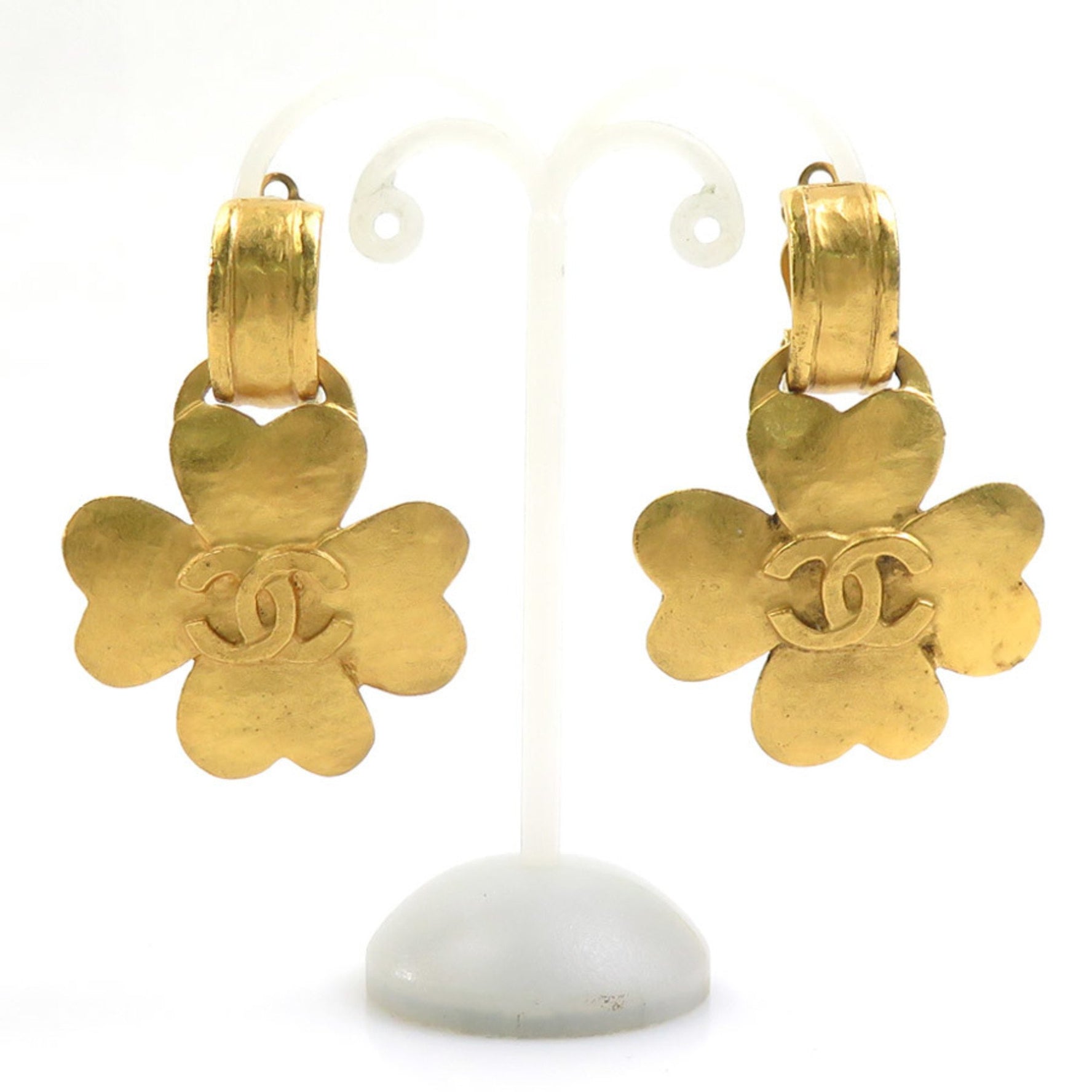 CHANEL Coco Mark Metal Earrings