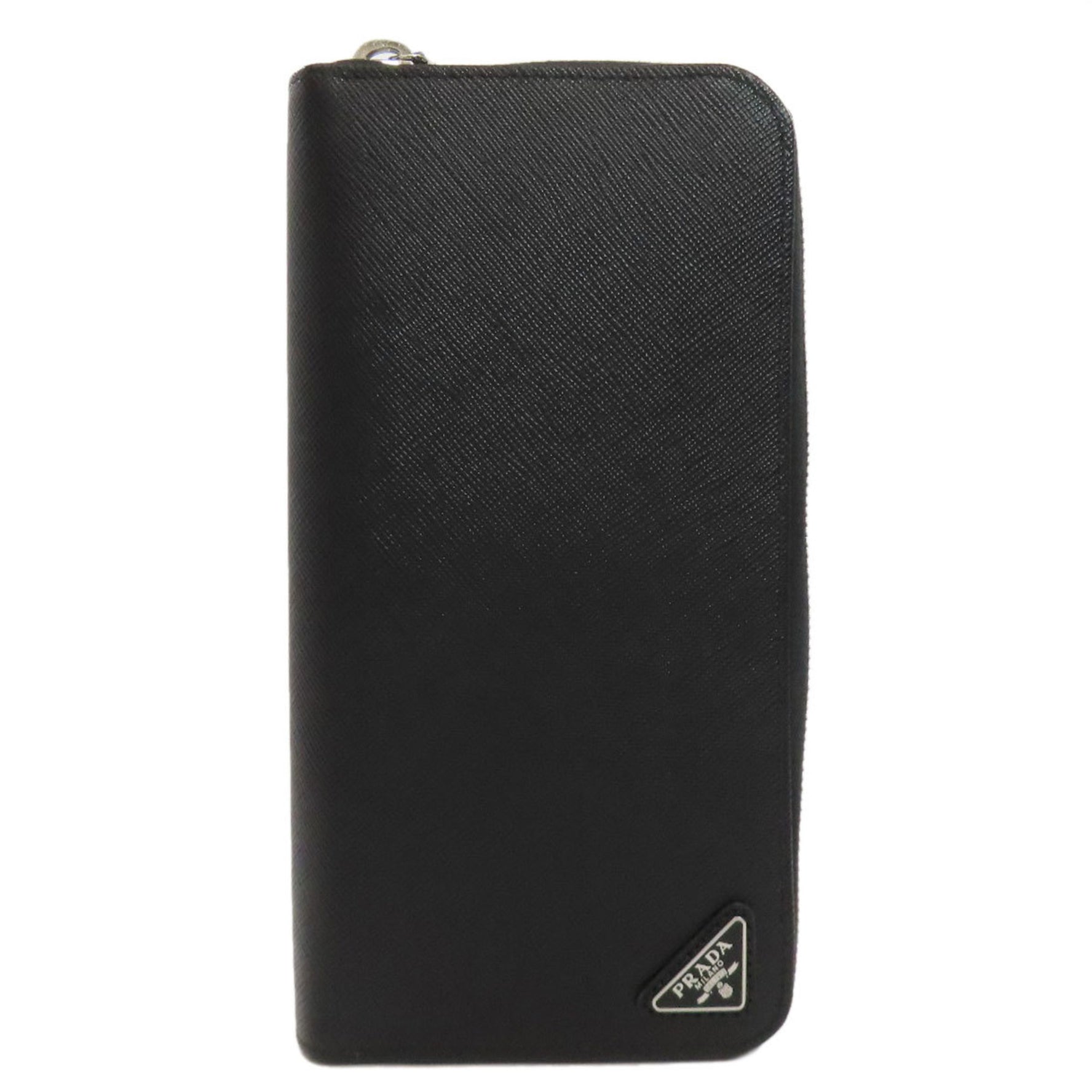 Prada metal fittings long wallet leather