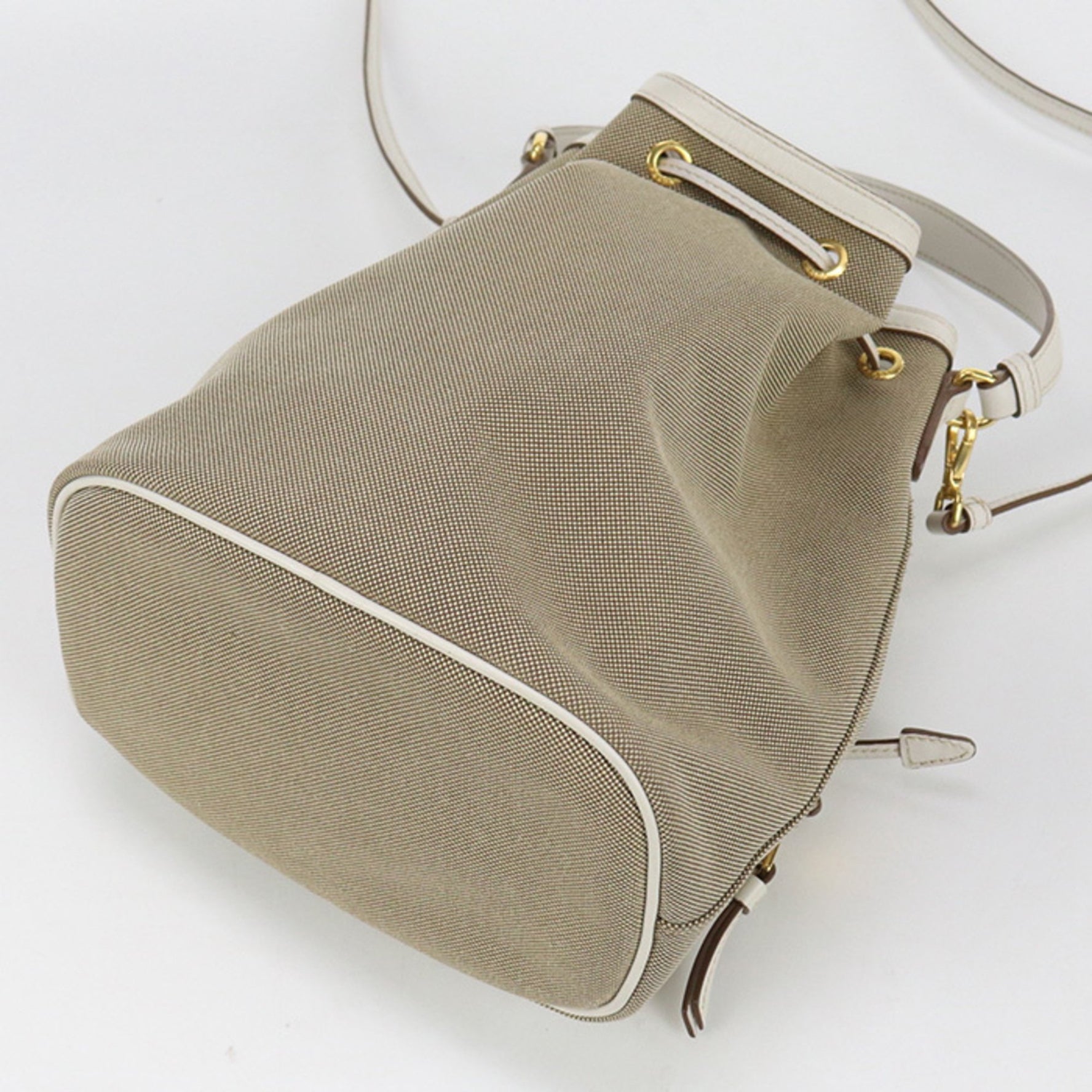 PRADA Handbag Logo Jacquard Bucket Bag