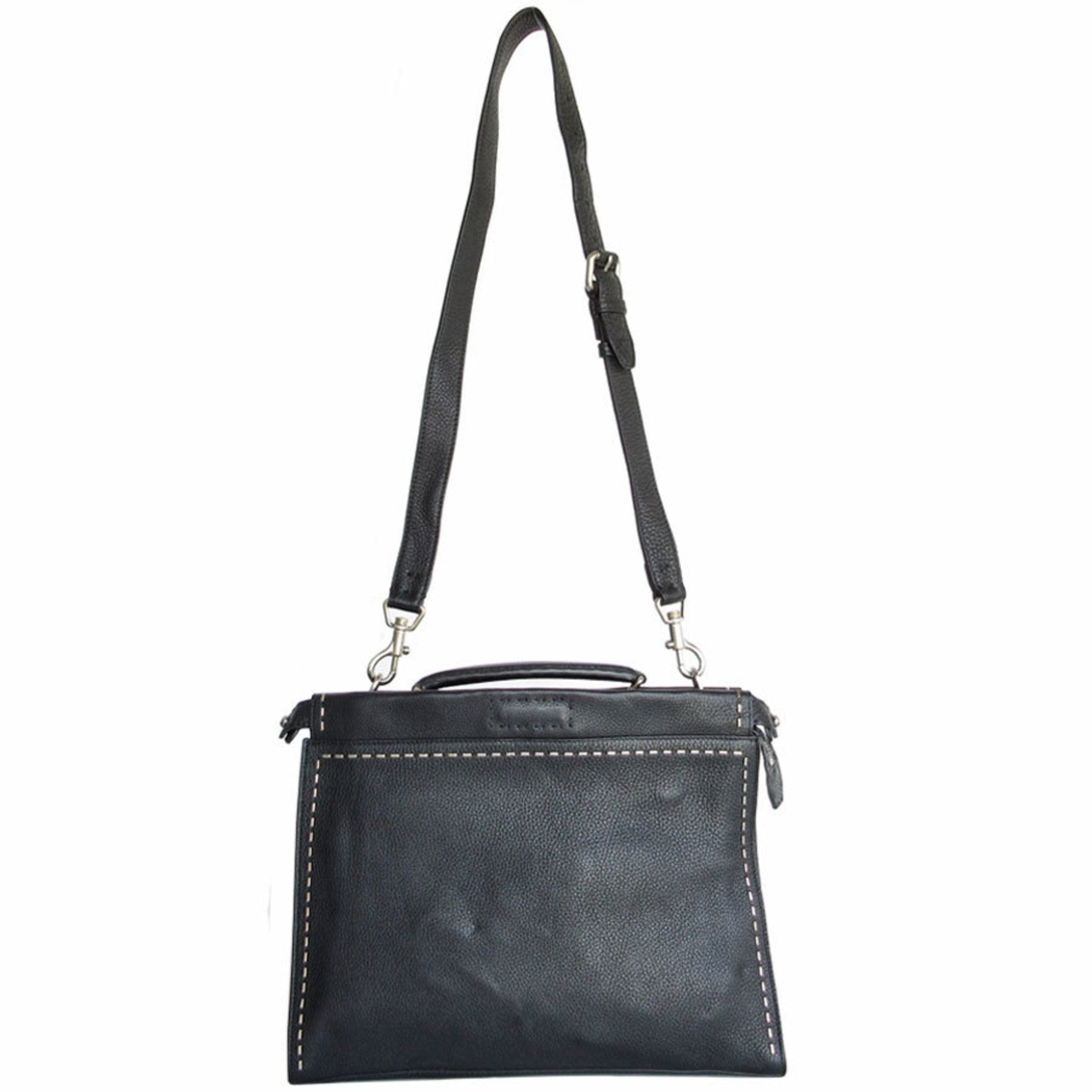 FENDI handbag shoulder bag Selleria Peekaboo Fit leather silver
