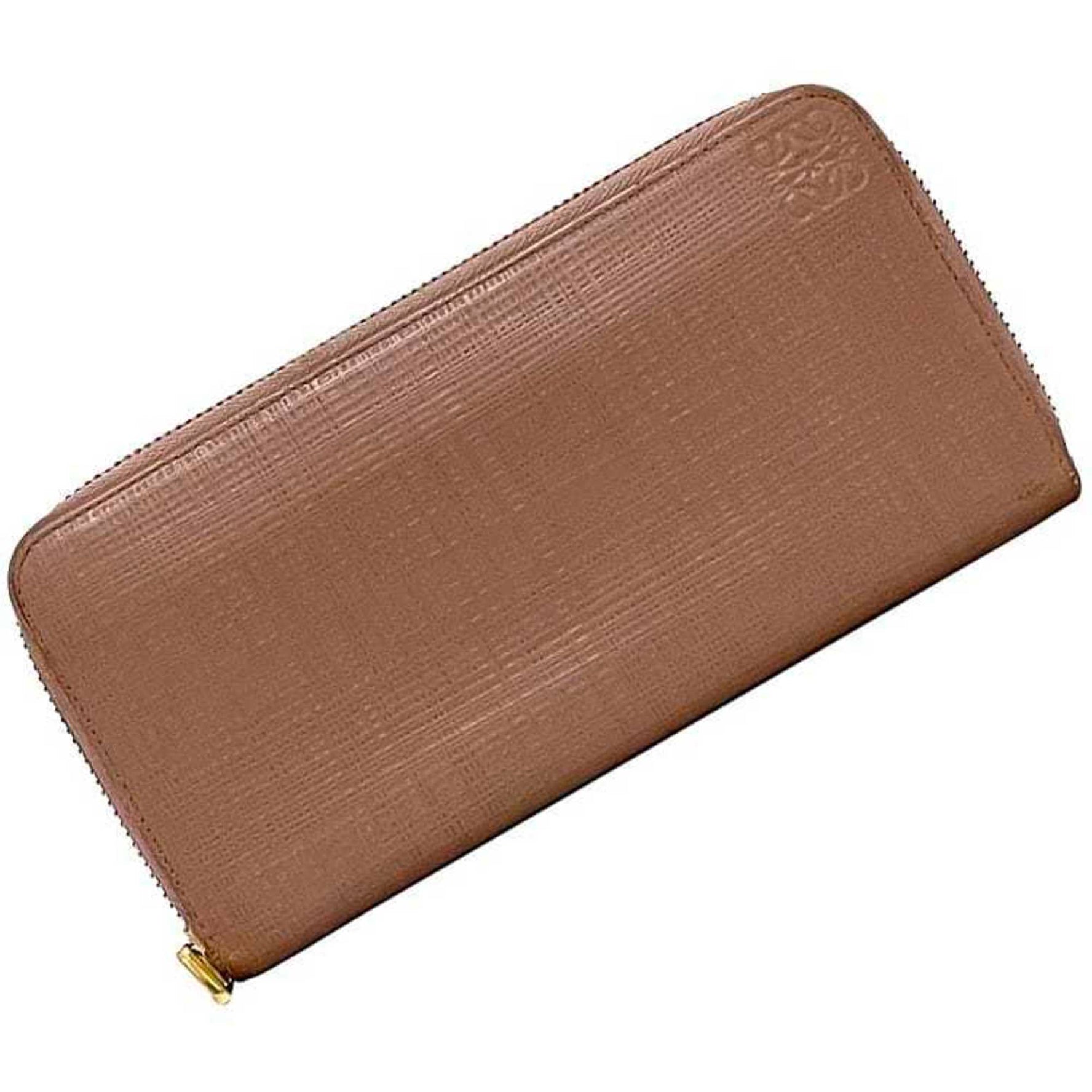 LOEWE Round Long Wallet Linen Anagram Leather