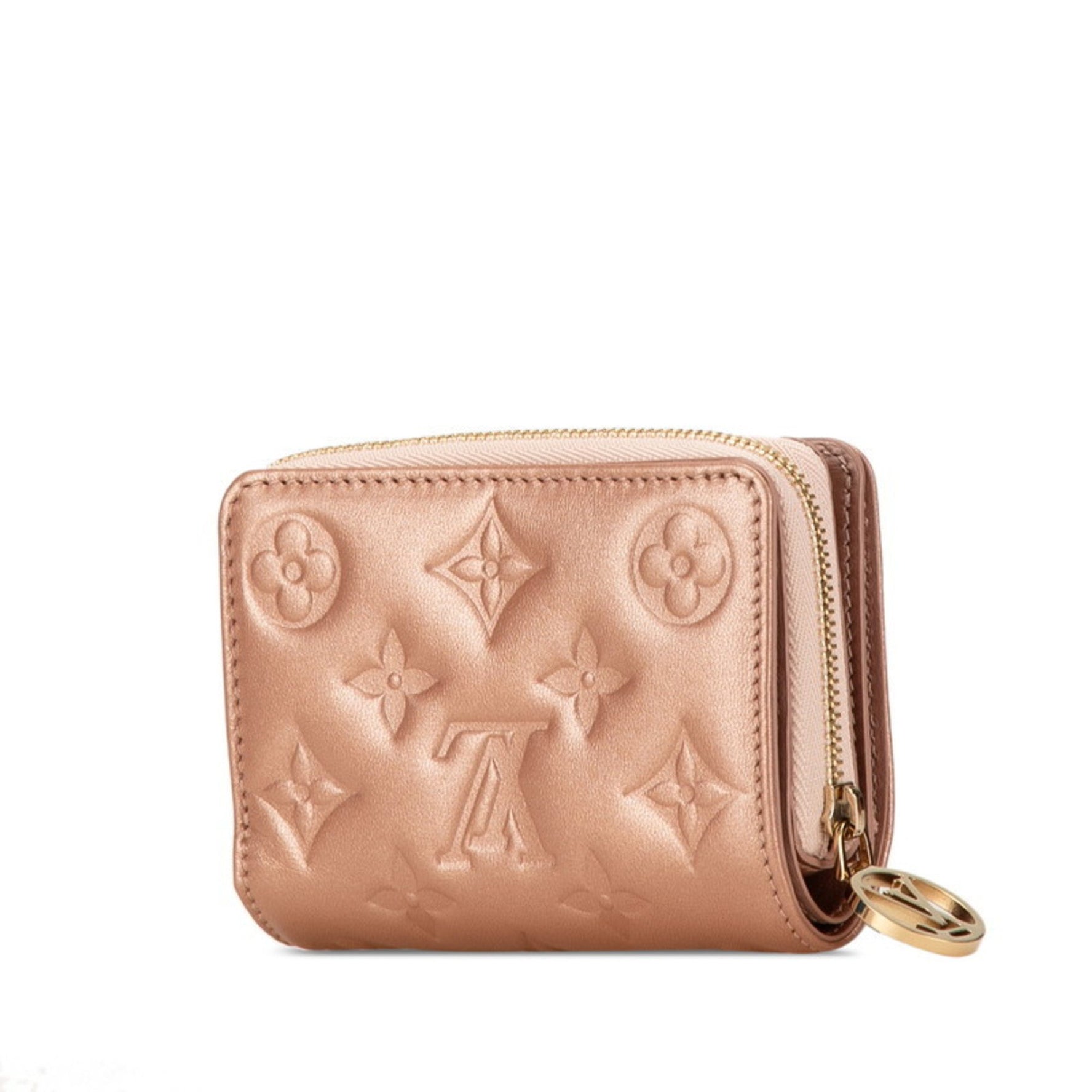 Louis Vuitton Monogram Portefeuille Lou Long Wallet Rose Gold Pink Leather