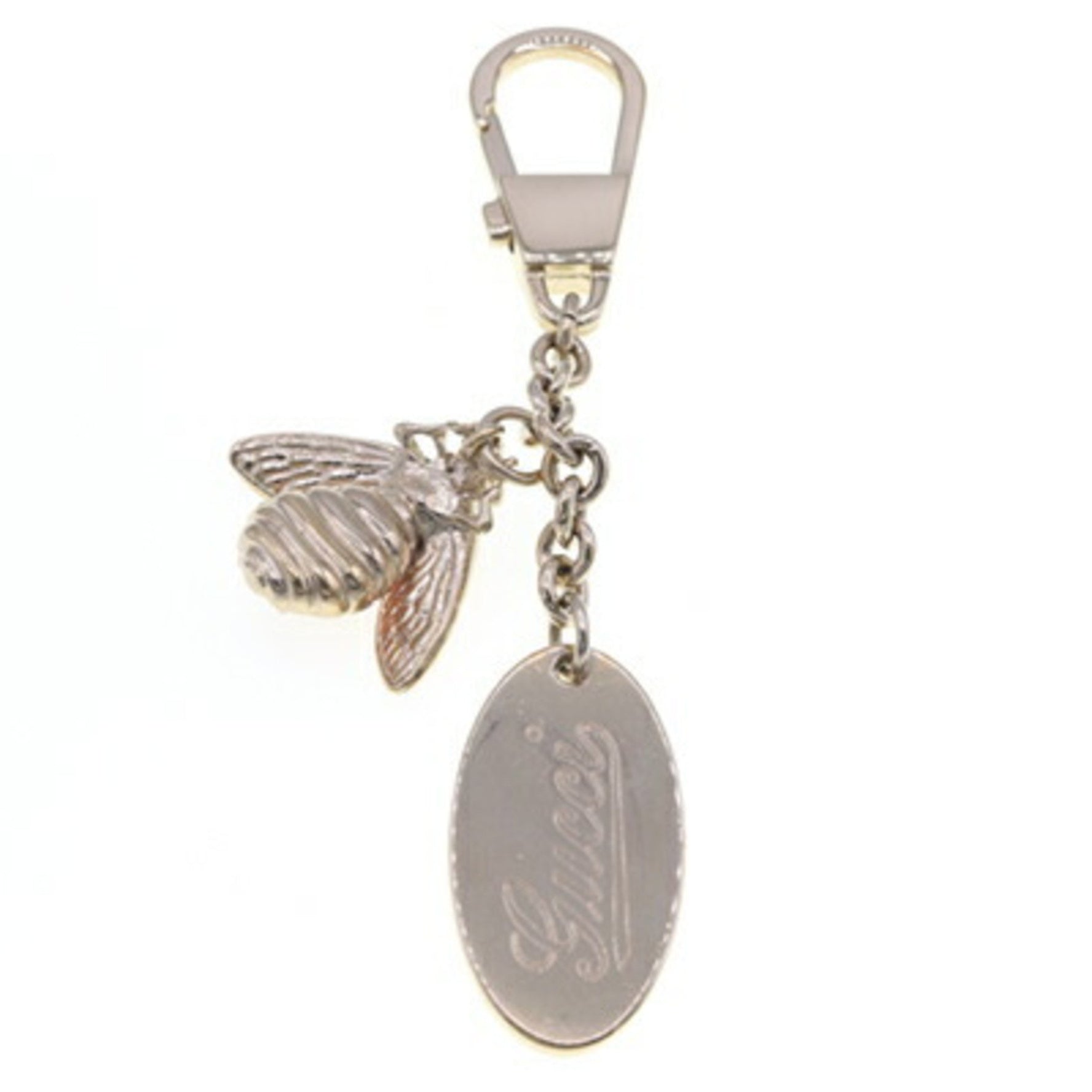 Gucci Keychain Bee Pink Gold Metal Key Ring Bag Charm Wasp