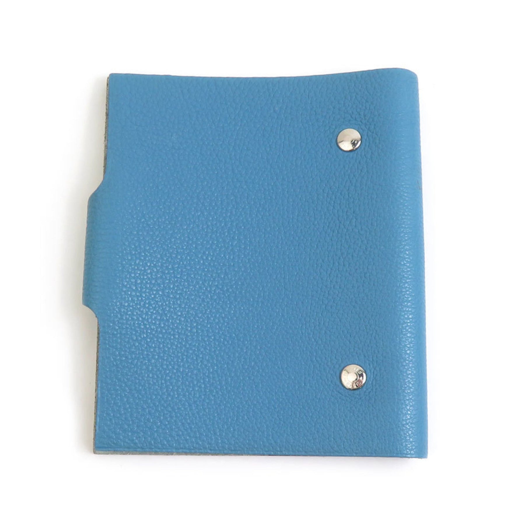 Hermes Notebook Cover Ulysse PM Leather Silver Men's