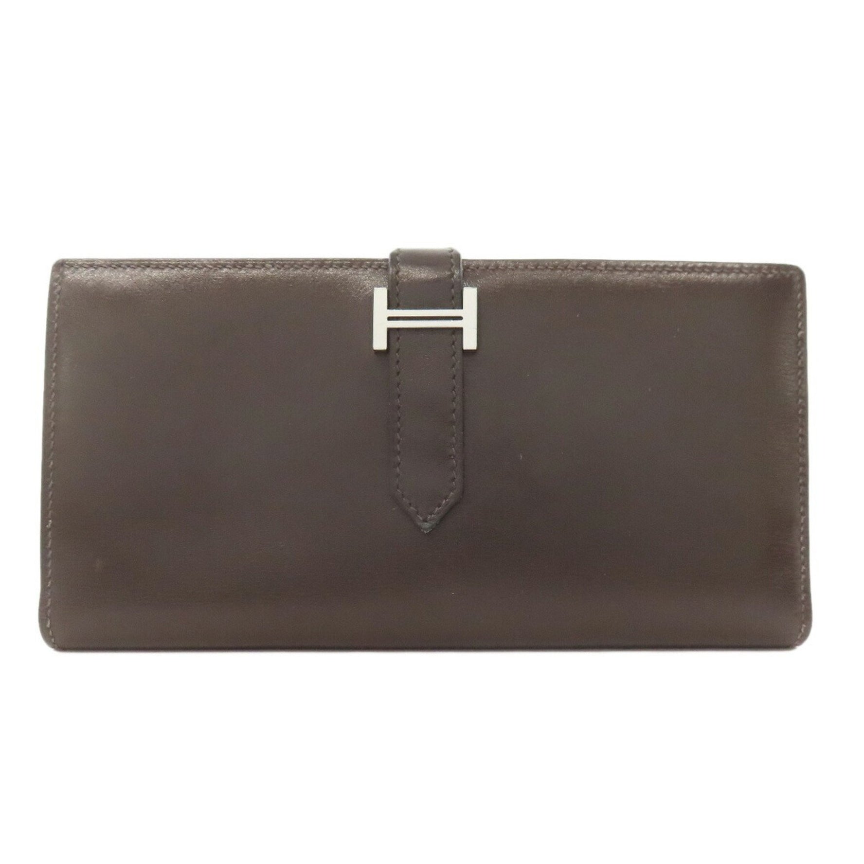 Hermès Bearn Soufflet Long Wallet Box Calf Leather HERMES