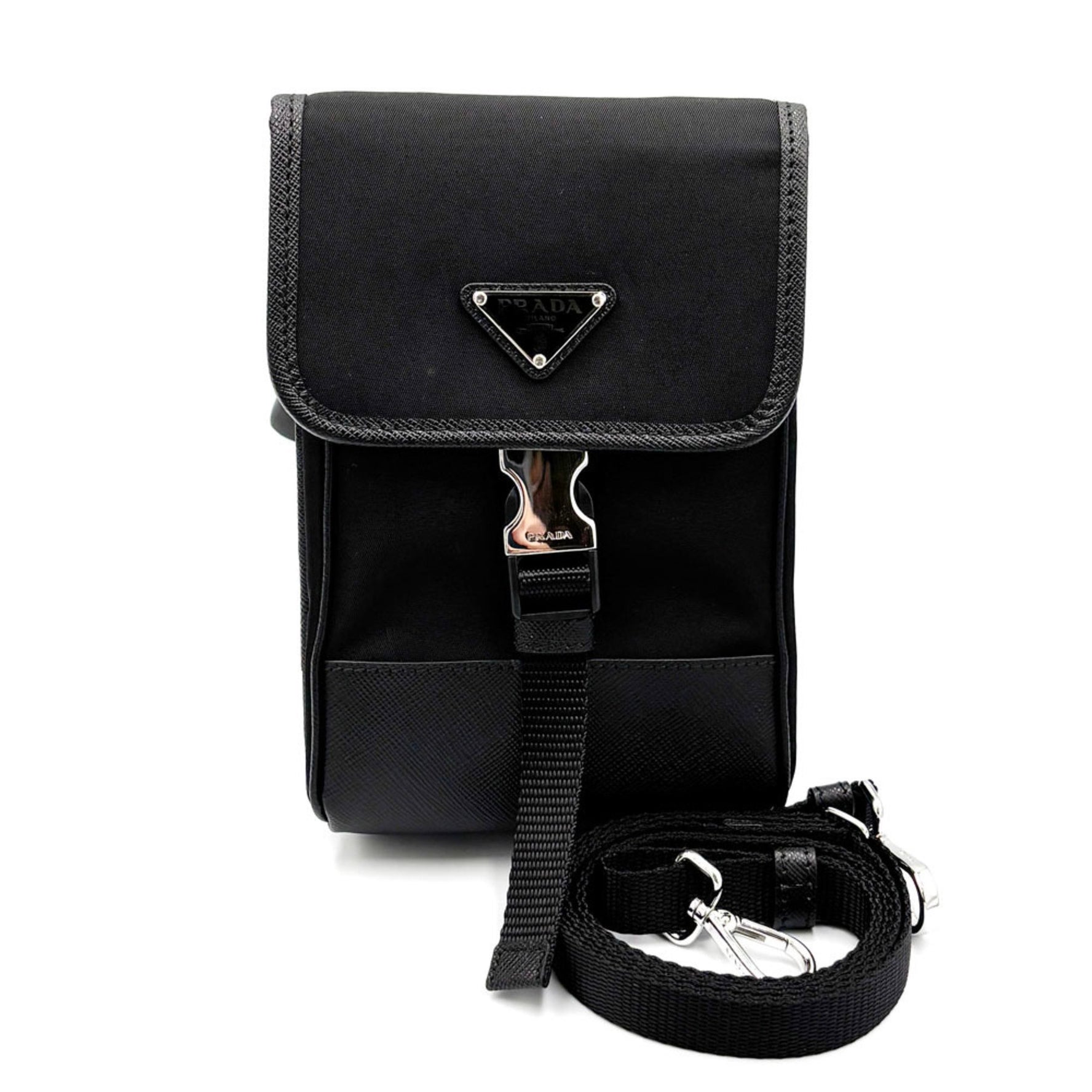 PRADA Shoulder Bag Phone Case Nylon Men's Pouch Smartphone