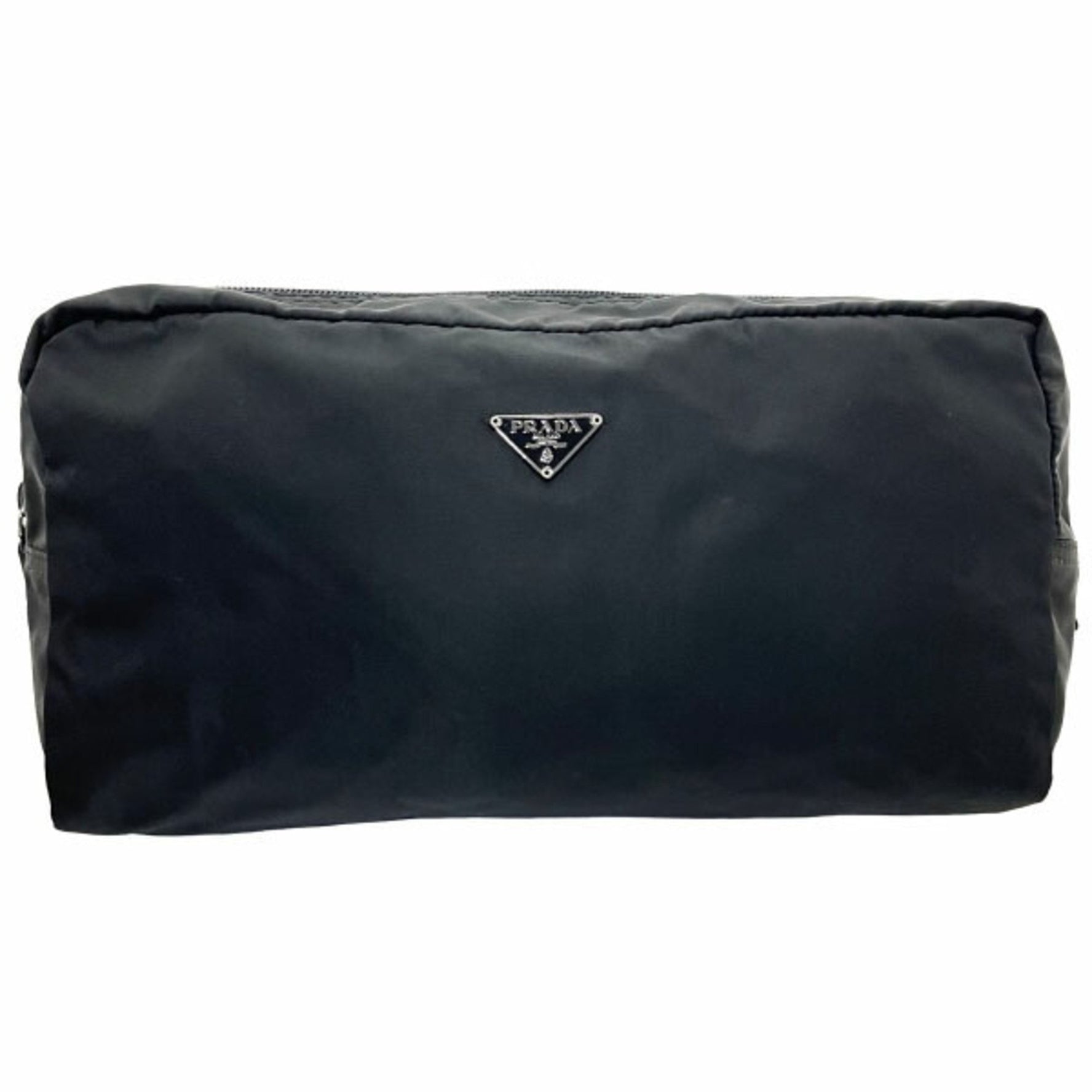 Prada Pouch Triangle Nylon Black PRADA Plate Tick Multi Bag in NERO KAN-14312