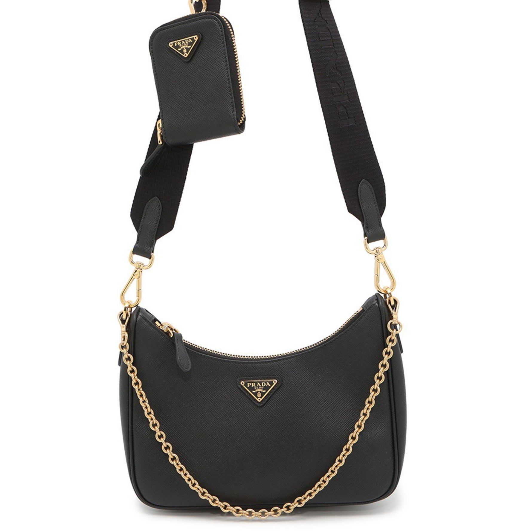 Prada Re-Edition 2005 Saffiano Shoulder Bag 1BH204 PRADA 2-Way Black