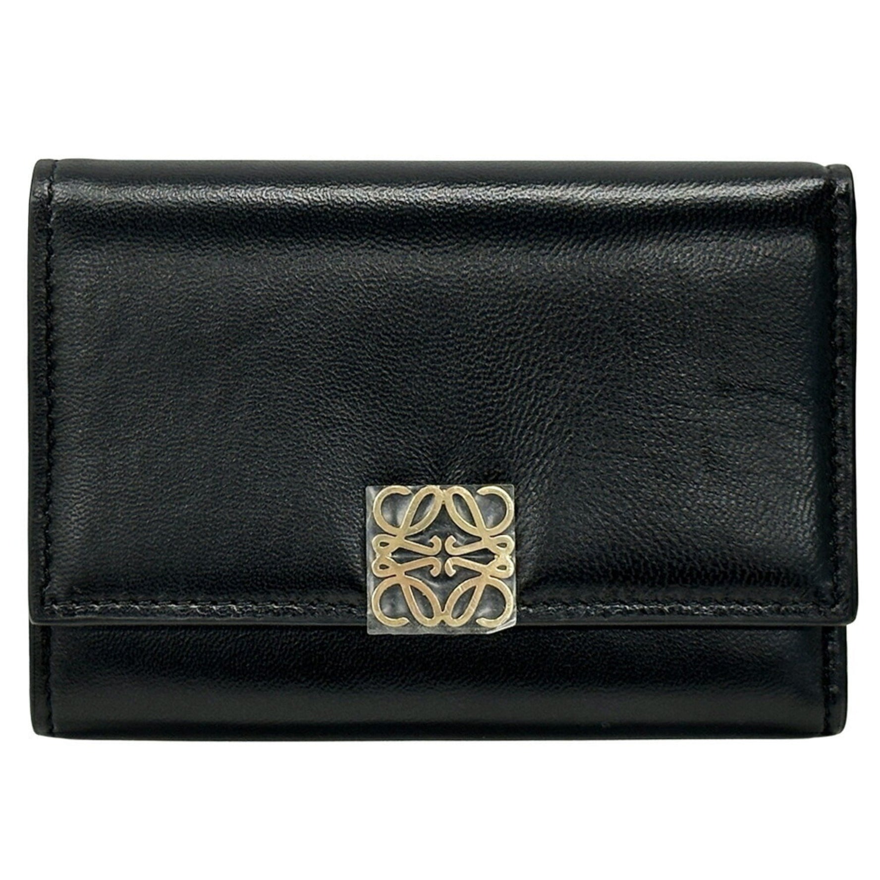 LOEWE Puffer Anagram Tri-fold Wallet Calfskin Vertical Small Compact Mini