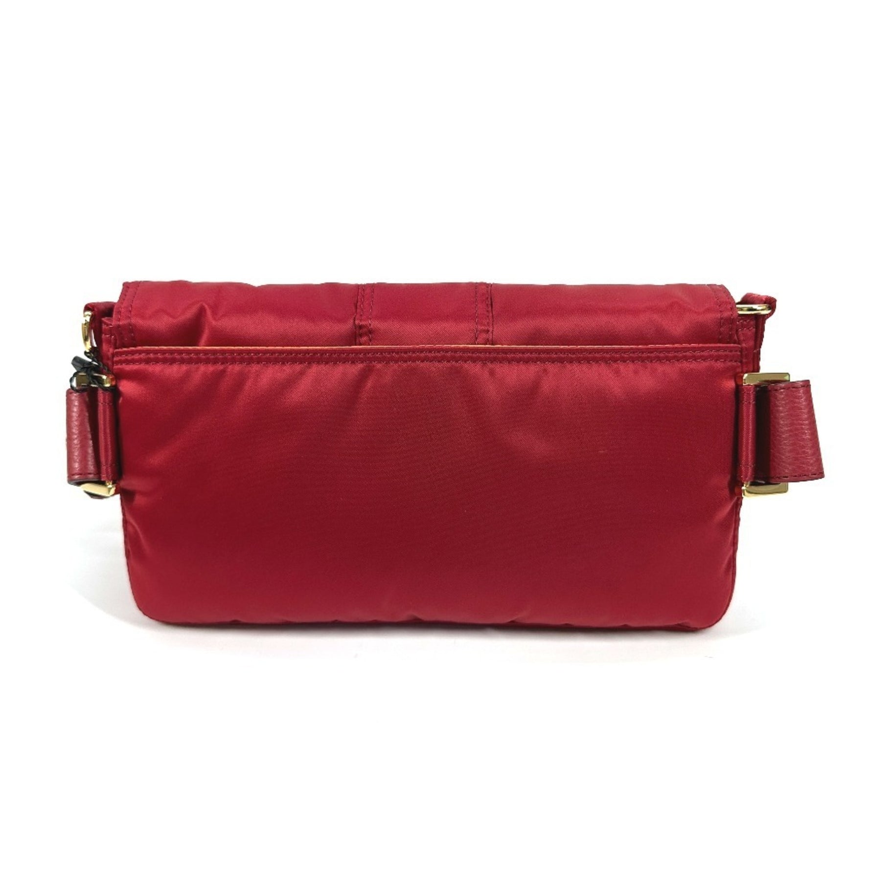 FENDI PORTER Collaboration Bucket Bag Crossbody Flap Pochette Shoulder Nylon Red Like New