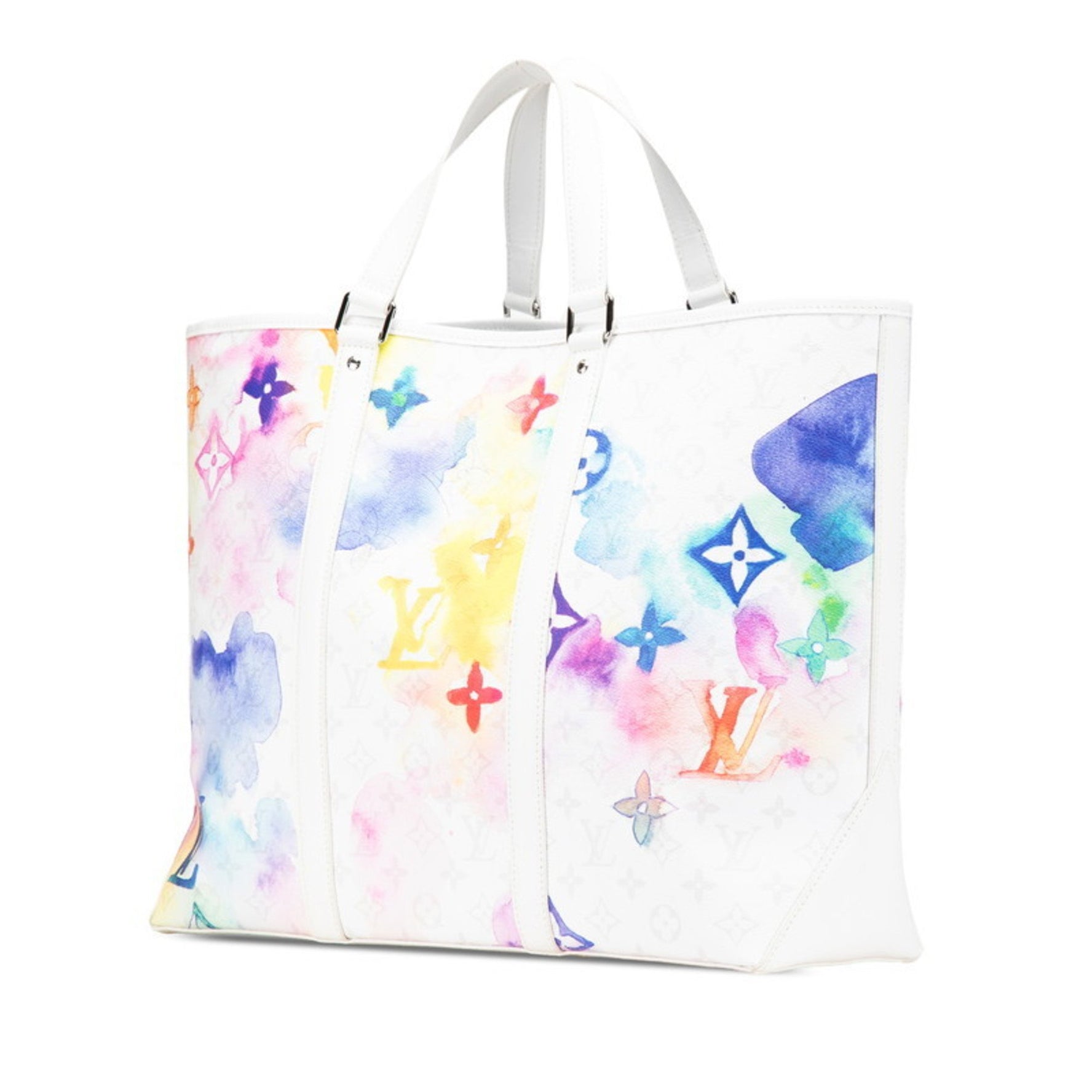 Louis Vuitton Watercolor Monogram Weekend Tote GM Bag/Shoulder Bag, White/Multicolor Leather