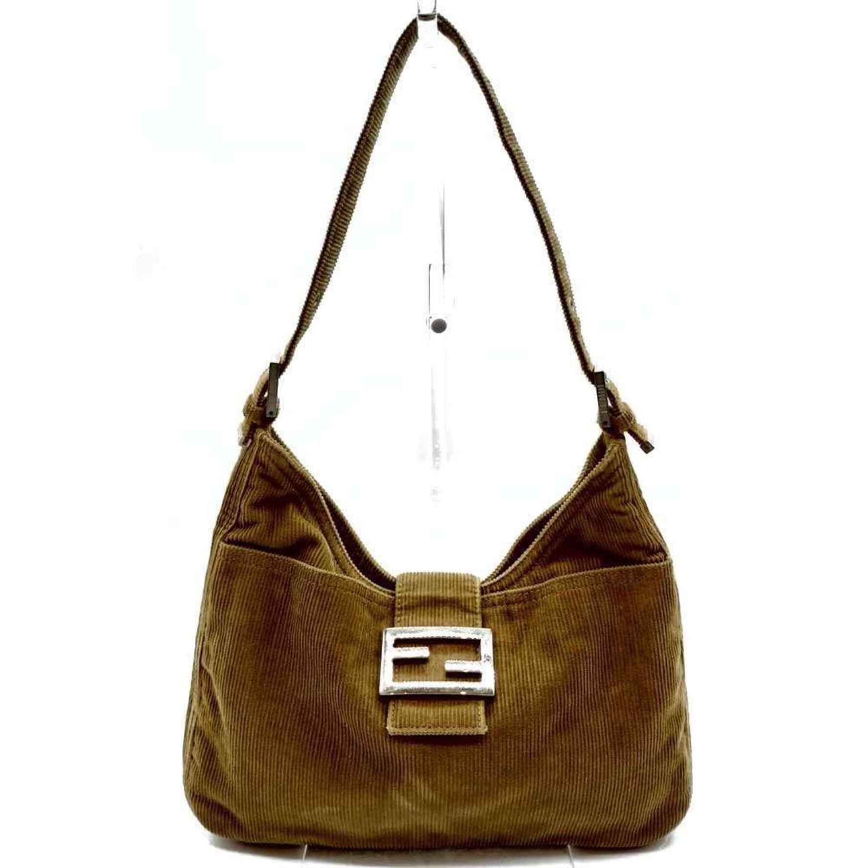 Fendi Shoulder Bag Corduroy Zucca