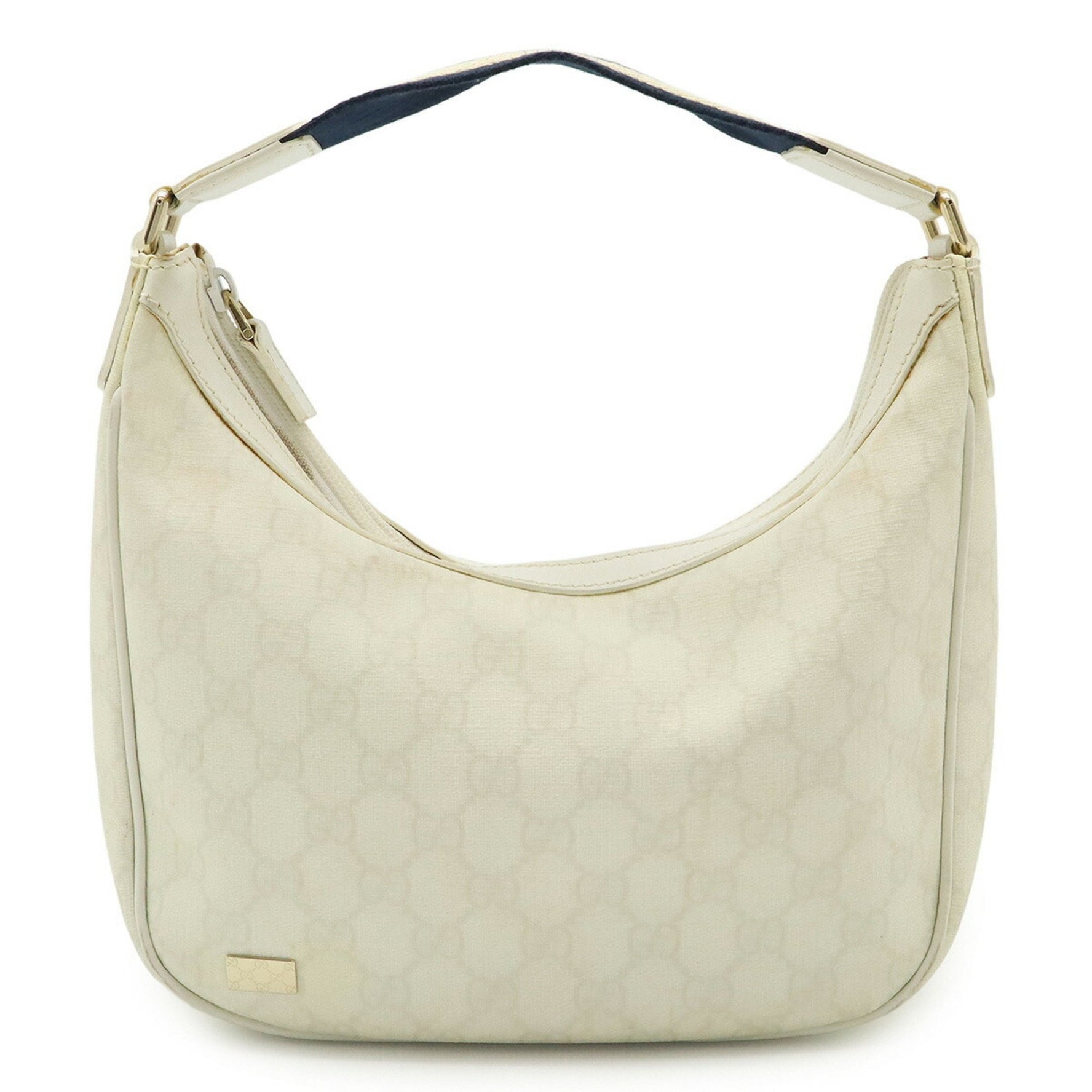 GUCCI GG Supreme Shoulder Bag Handbag PVC White Navy