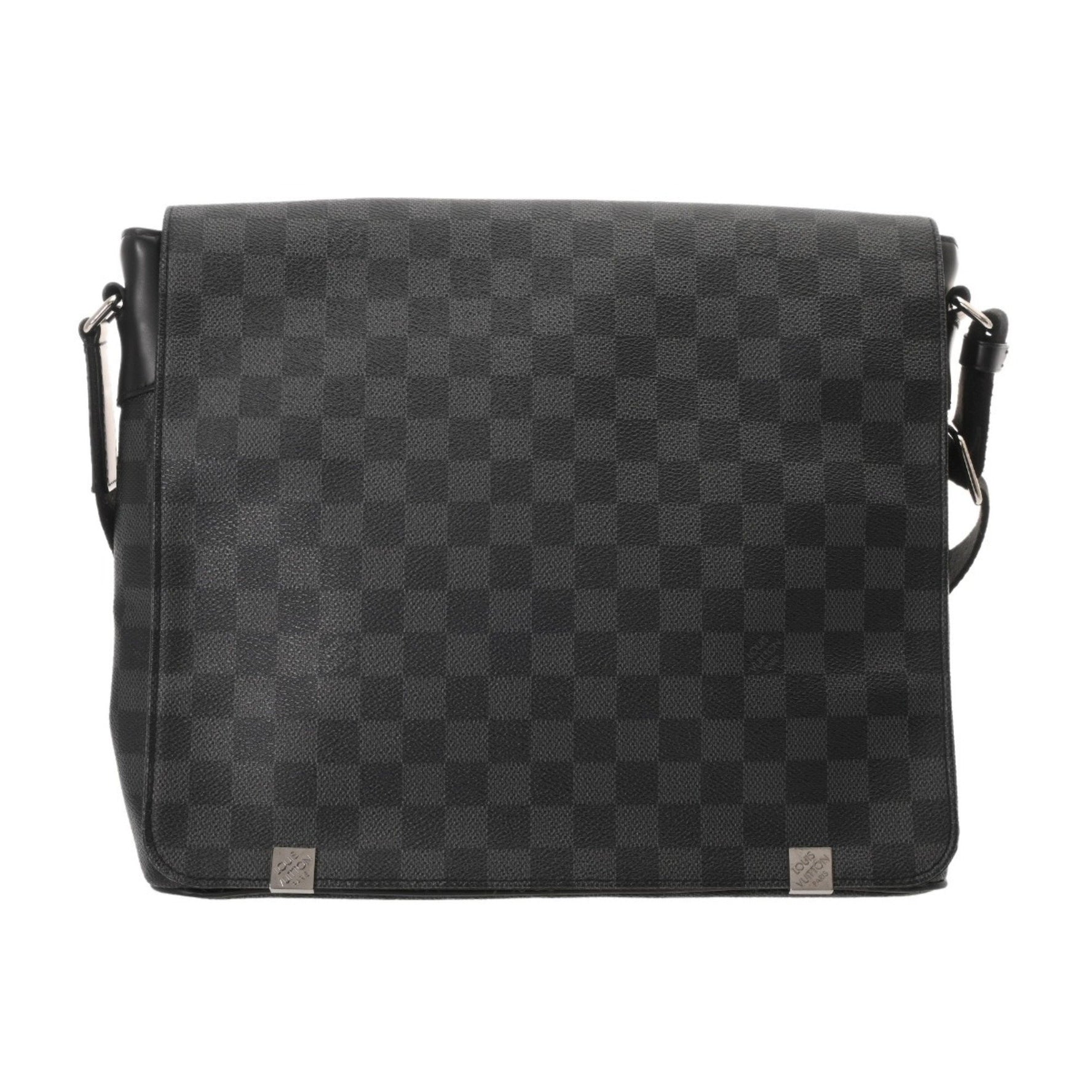 LOUIS VUITTON Damier Graphite District MM NM Black/Grey Canvas Shoulder Bag
