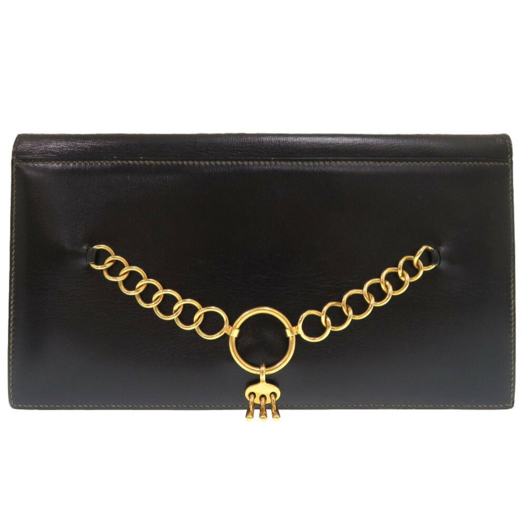 Hermès Saint-Cyr Box Calf Clutch Bag with J Stamp, 1800 HERMES