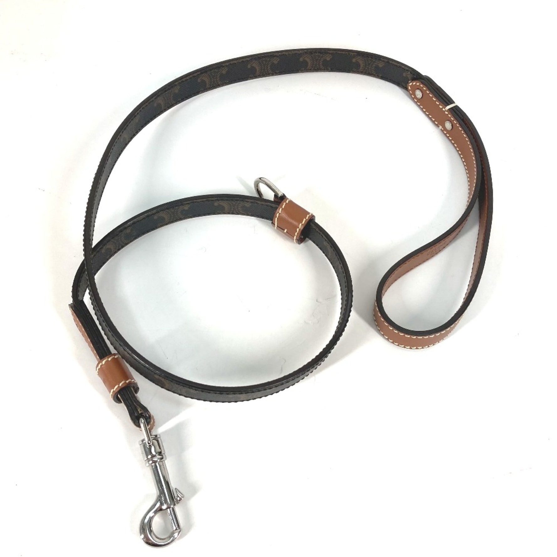 CELINE Triomphe dog pet dog Lead Tan