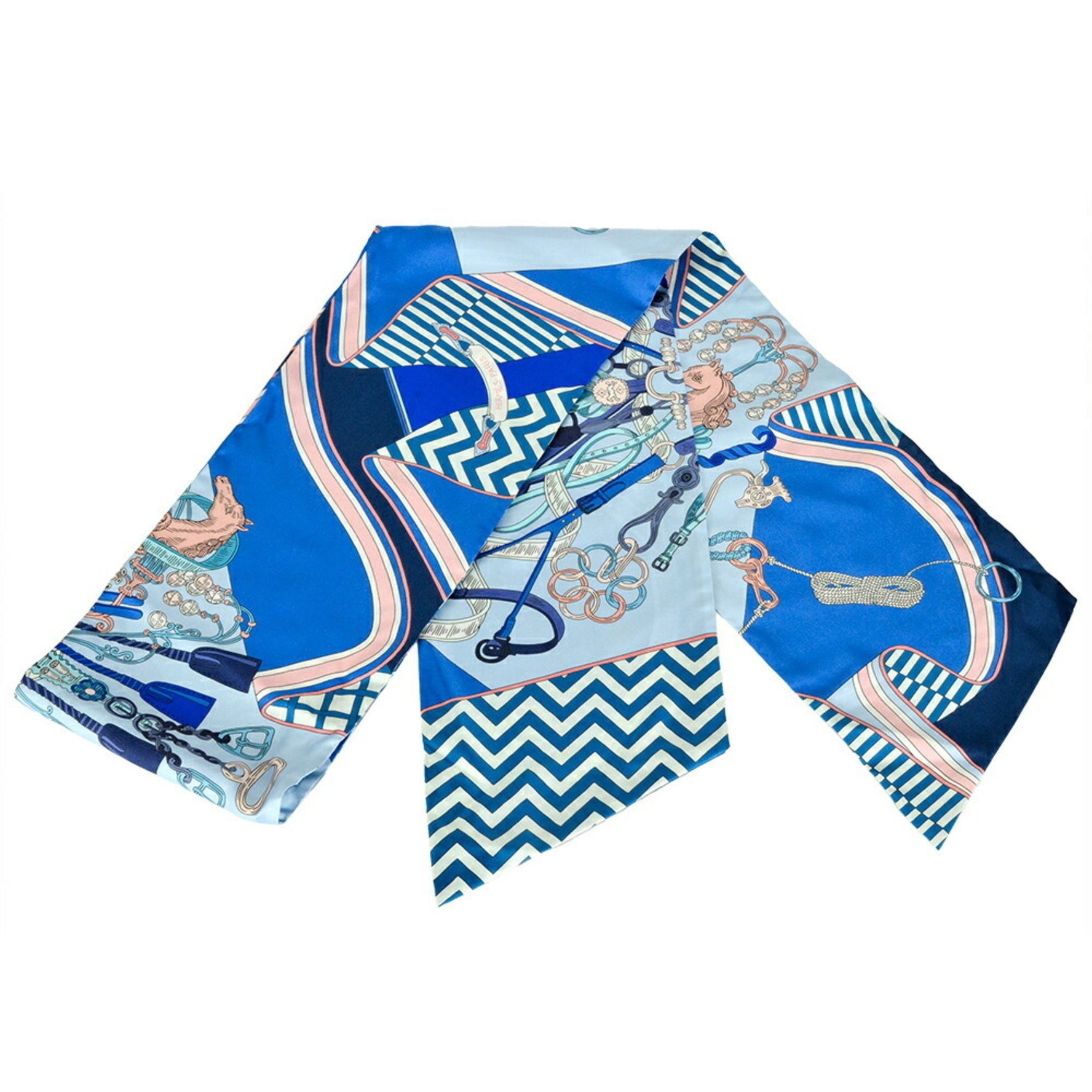 Hermes Maxi Twilly Saddlemaker's Bouquet Scarf Muffler Silk BOUQUETS SELLIER