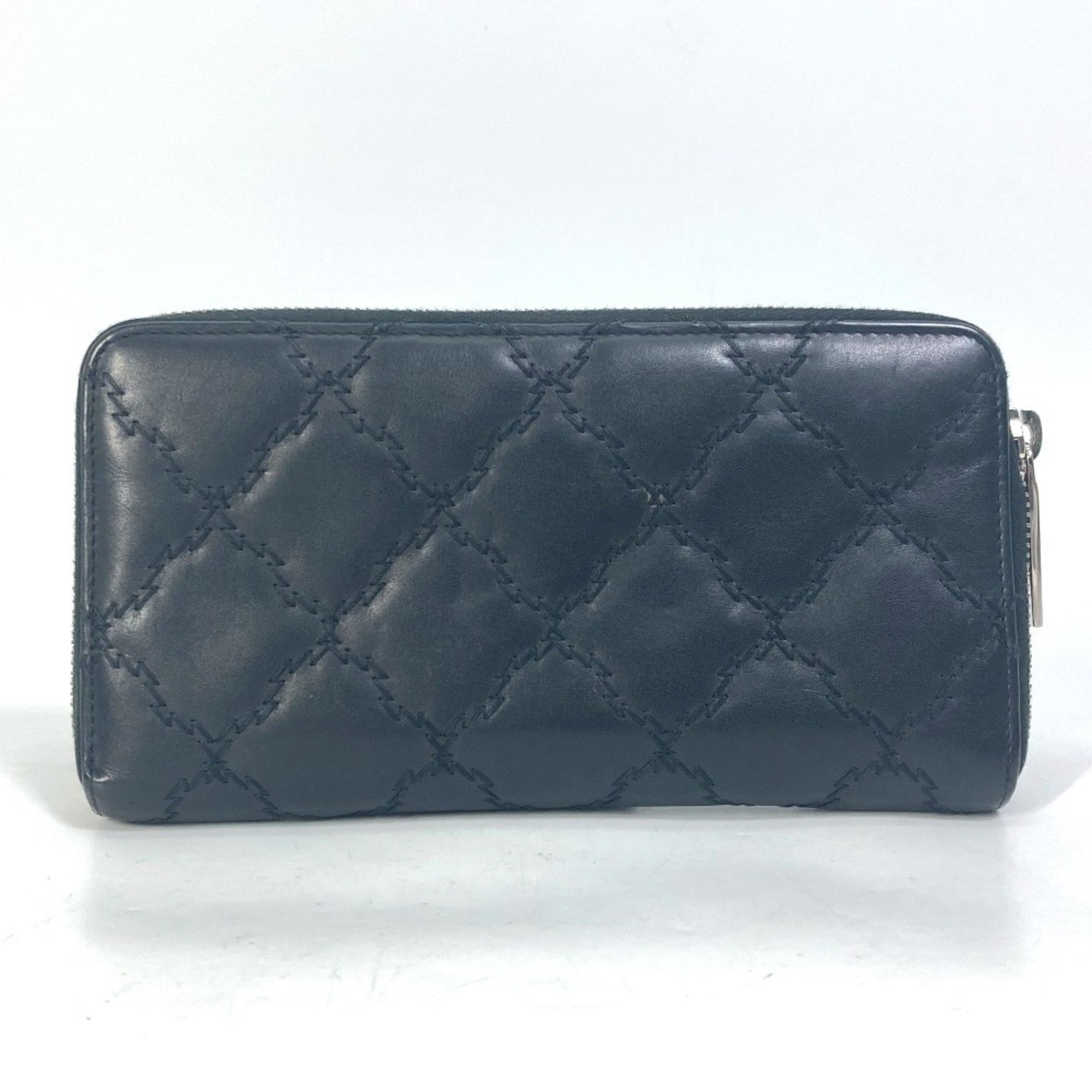 CHANEL Coco Mark CC Matelasse Quilted Zip-Around Long Wallet in Lambskin