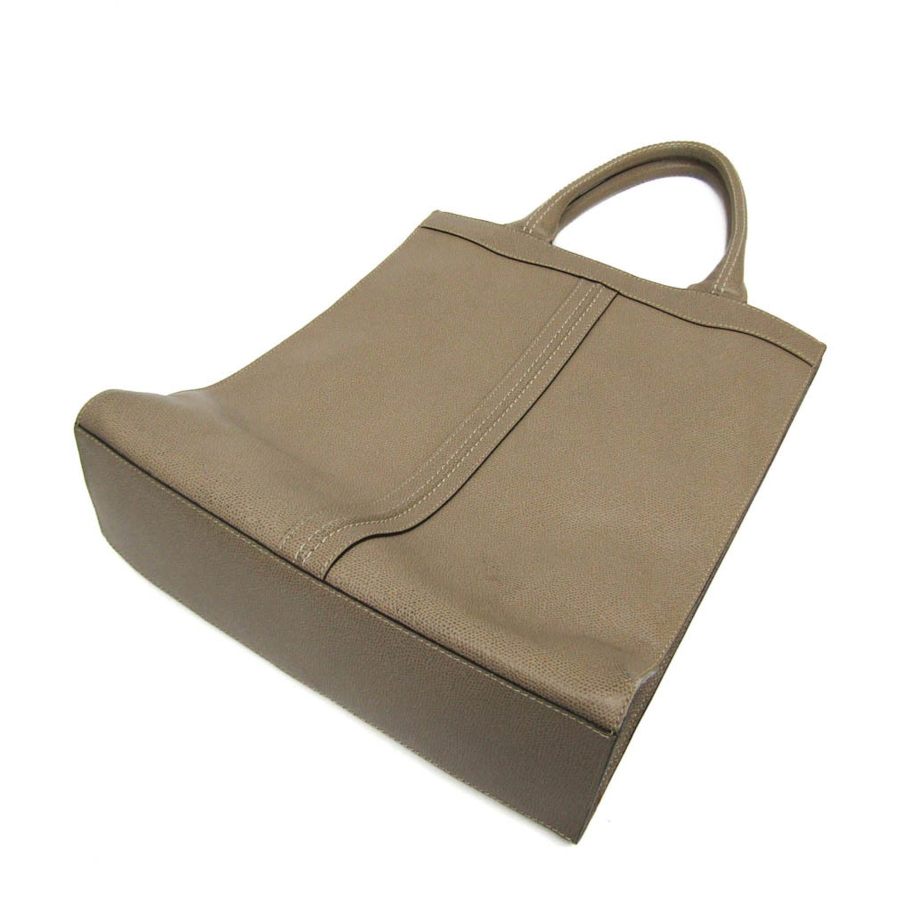 Valextra Medium Punch V5U07 Women,Men Leather Tote Bag Grayish