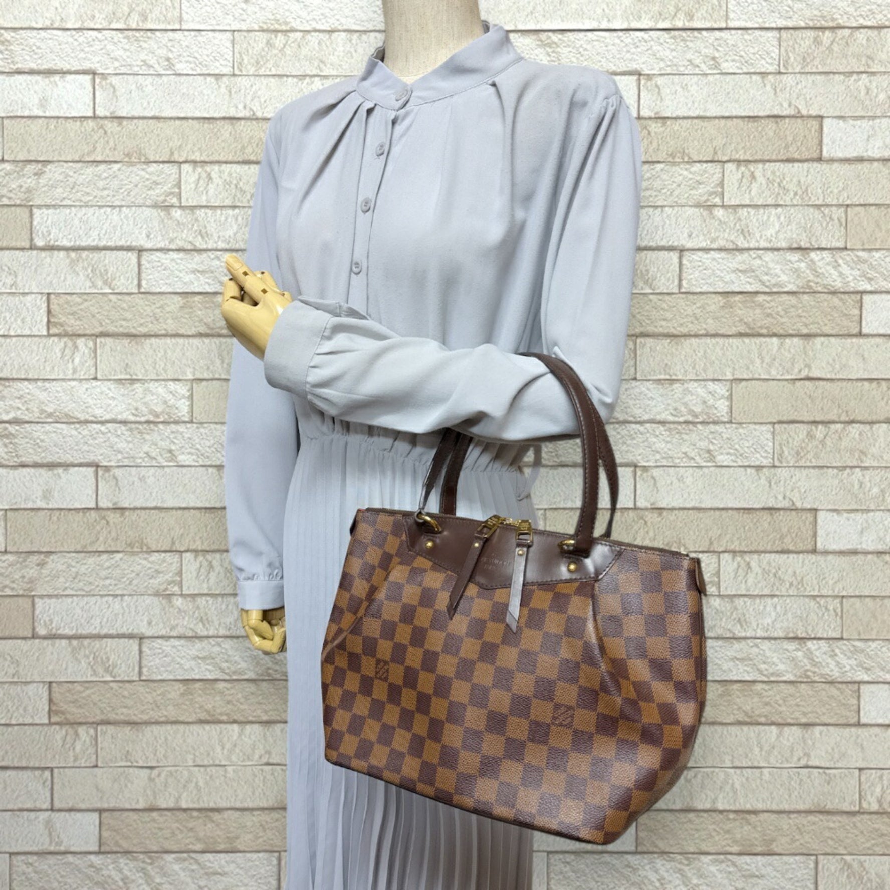 Louis Vuitton Westminster PM Damier Shoulder Bag Canvas Brown
