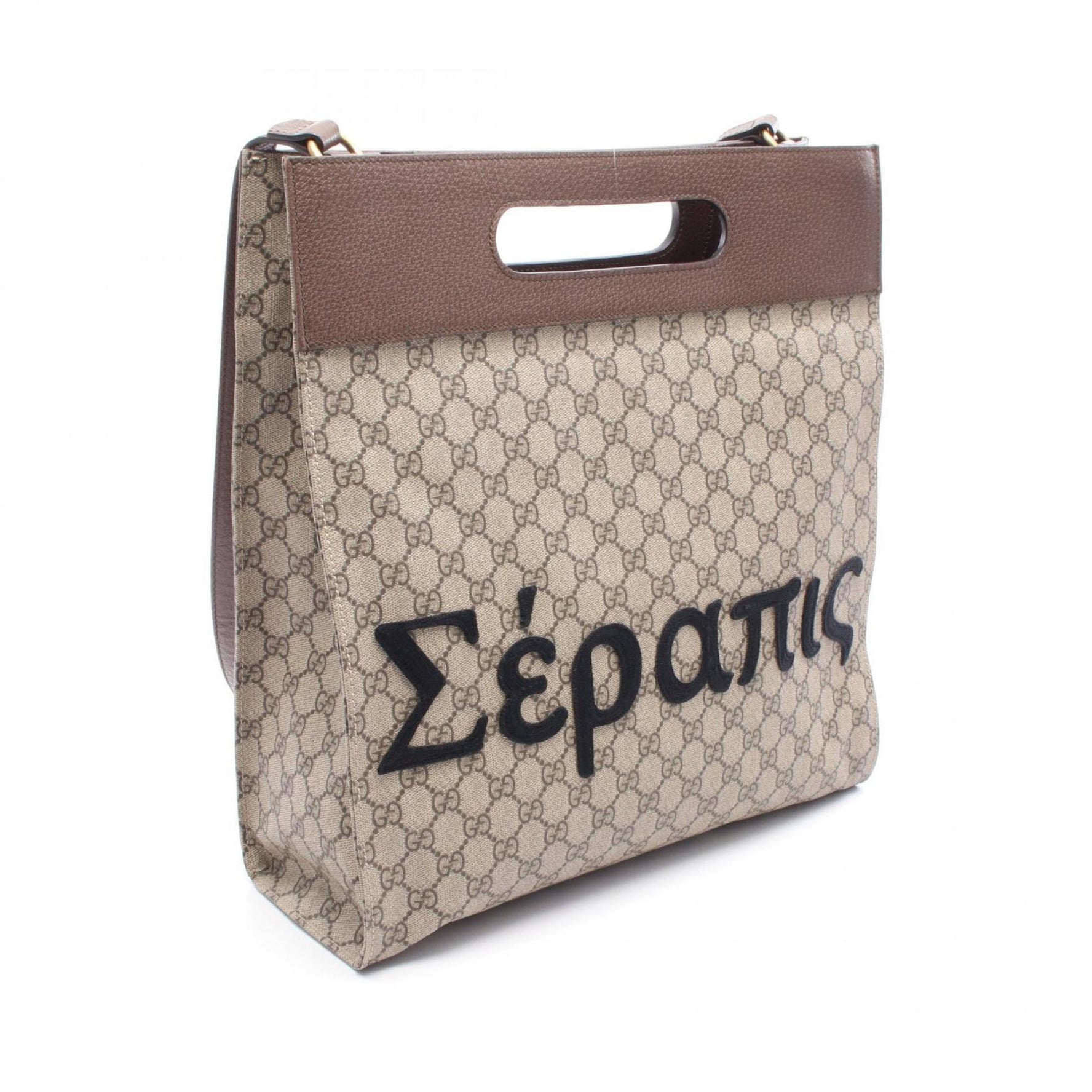 Gucci x Disney GG Supreme Neo Vintage Tote Bag, PVC-Coated Canvas and Leather, Beige/Brown