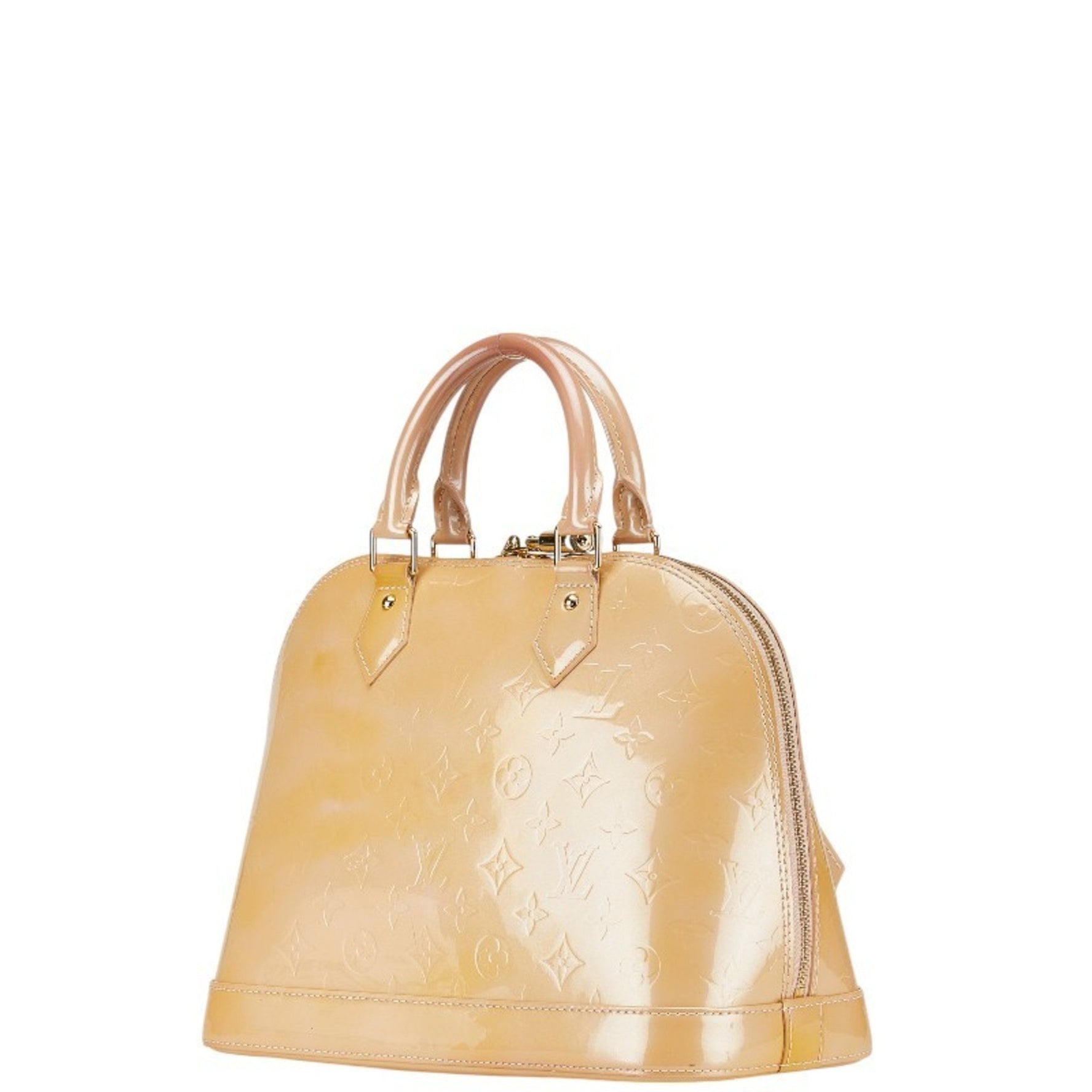 Louis Vuitton Monogram Vernis Alma PM Handbag Beige Poodle Patent Leather