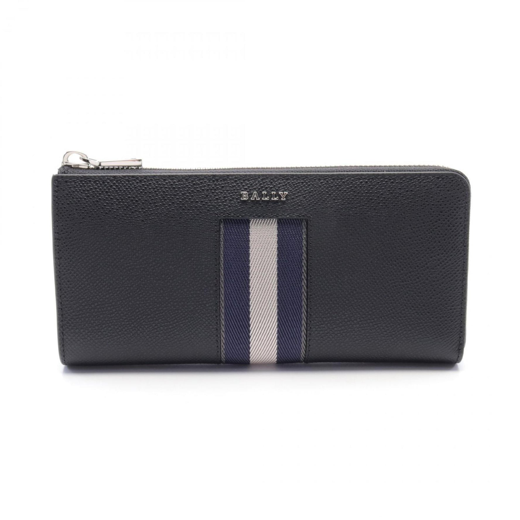 Bally Blythen L-shaped long wallet, leather, black, navy, white