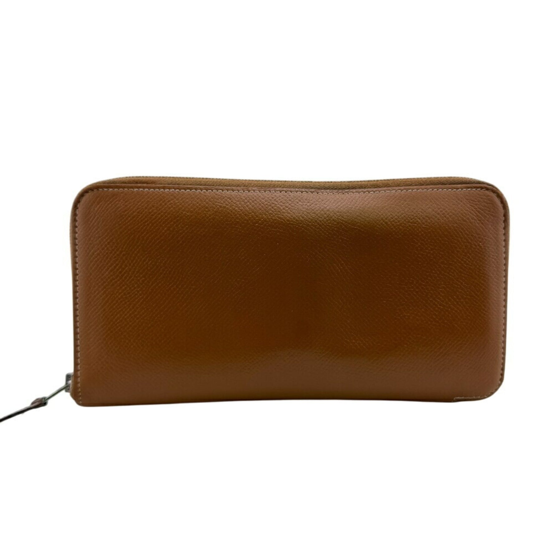 HERMES Azap Long Silk-in Round Epson Wallet, Brown, Unisex