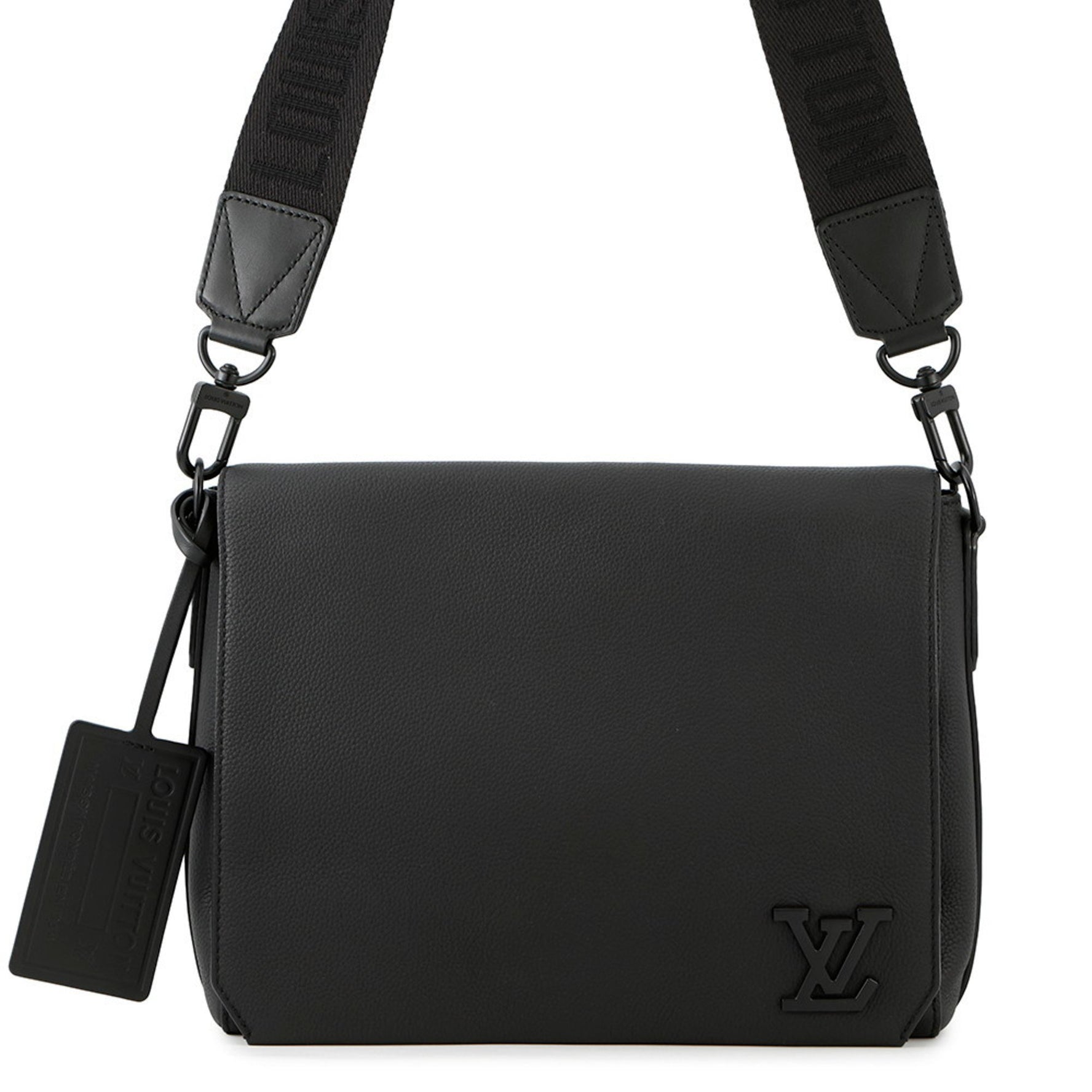 Louis Vuitton Take Off Grained Leather Shoulder Bag LOUIS VUITTON Black