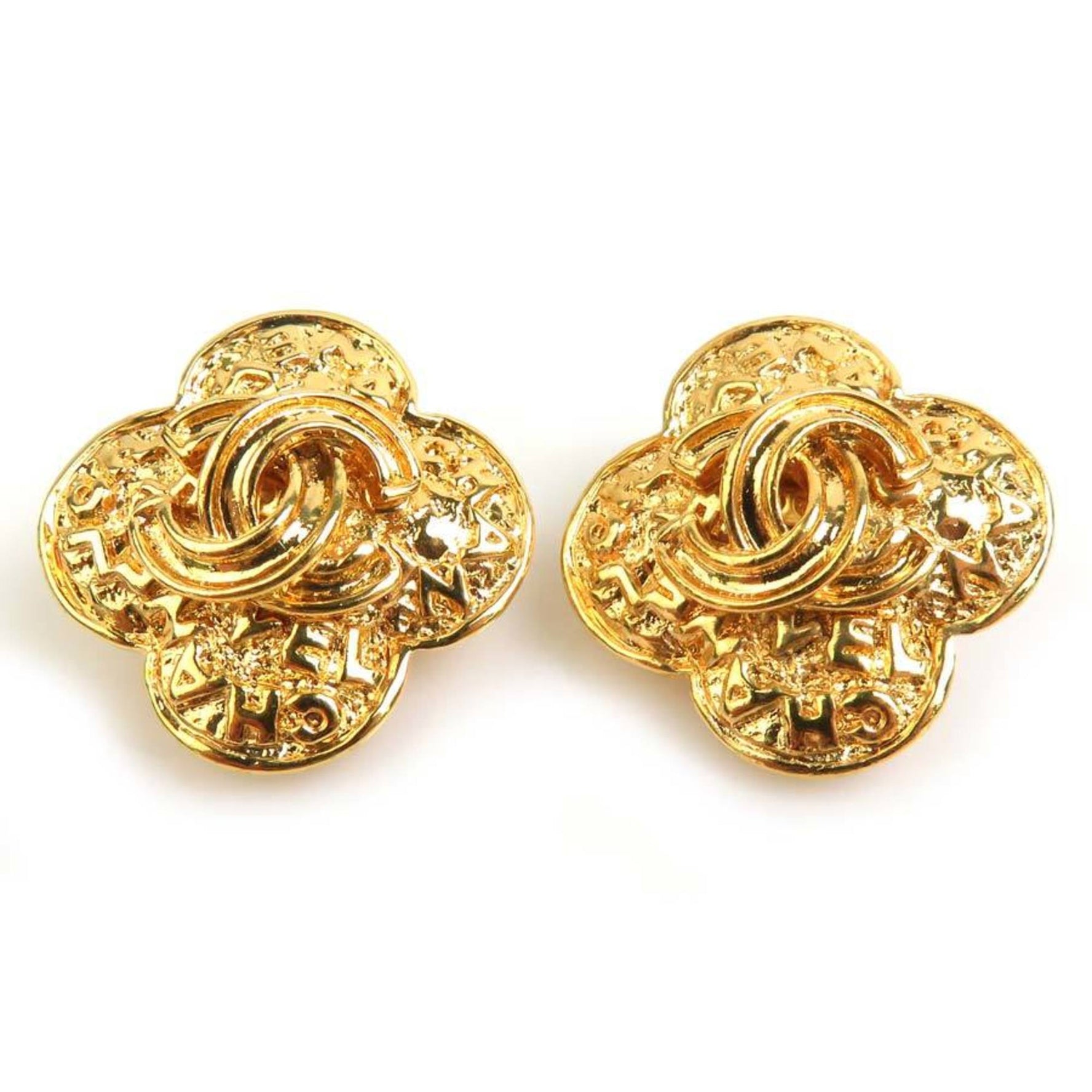 CHANEL Coco Mark Metal Earrings
