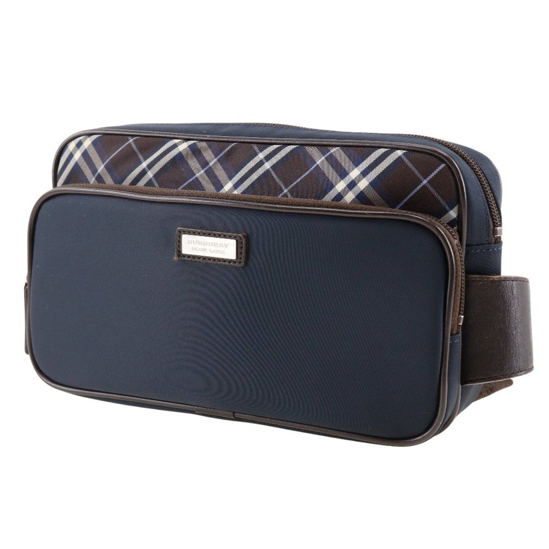 Burberry Label Nylon Waist Bag Double Men's