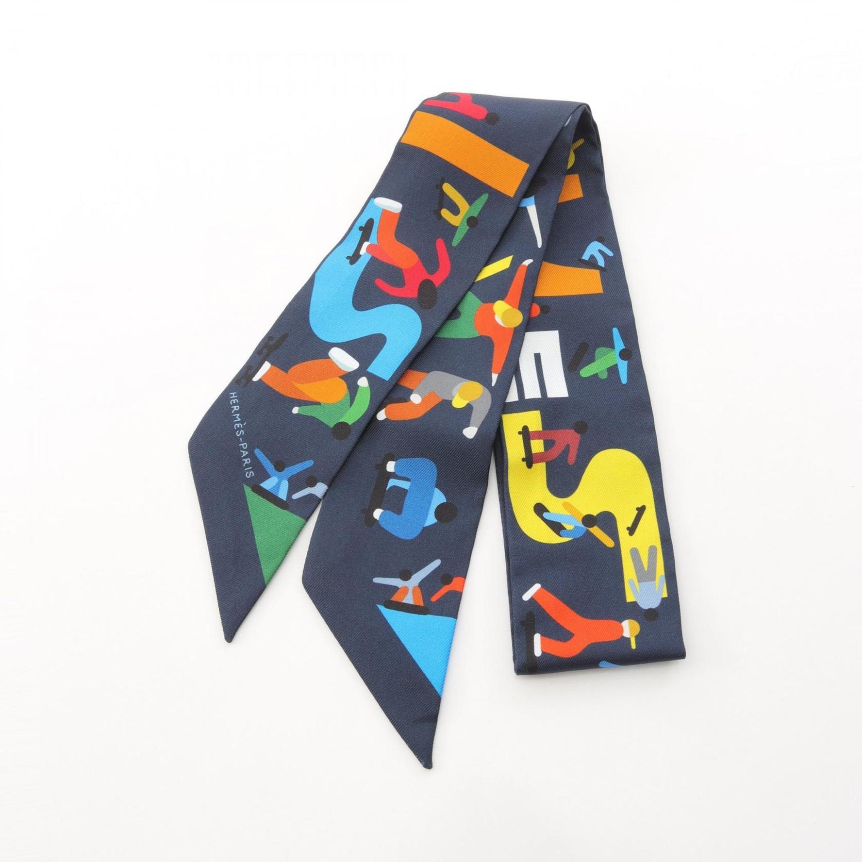 Hermes Hermès Twilly Figures Libres Silk Scarf Navy/Multicolor