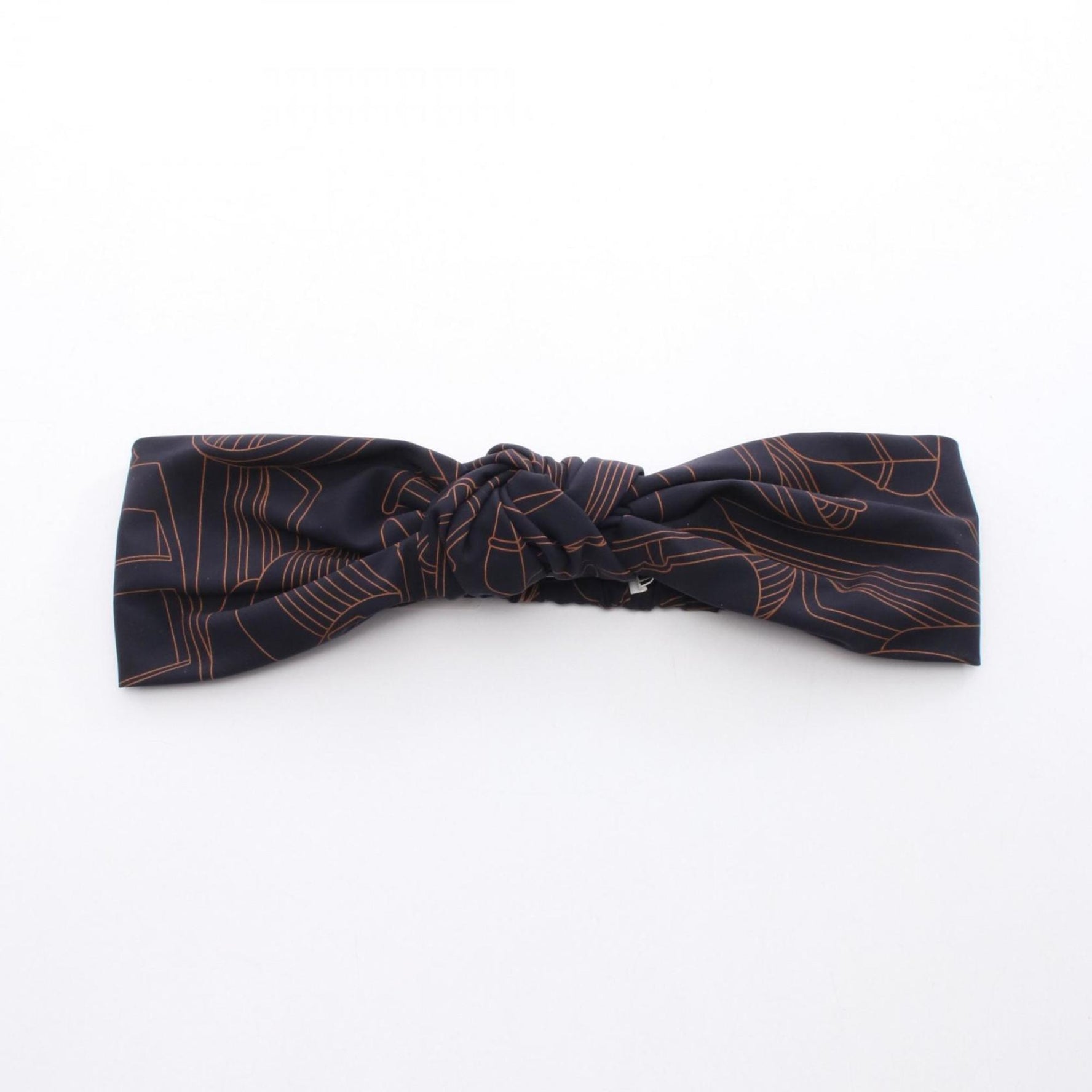 Hermes Hermès Gabi Hairband, Polyester, Navy and Brown