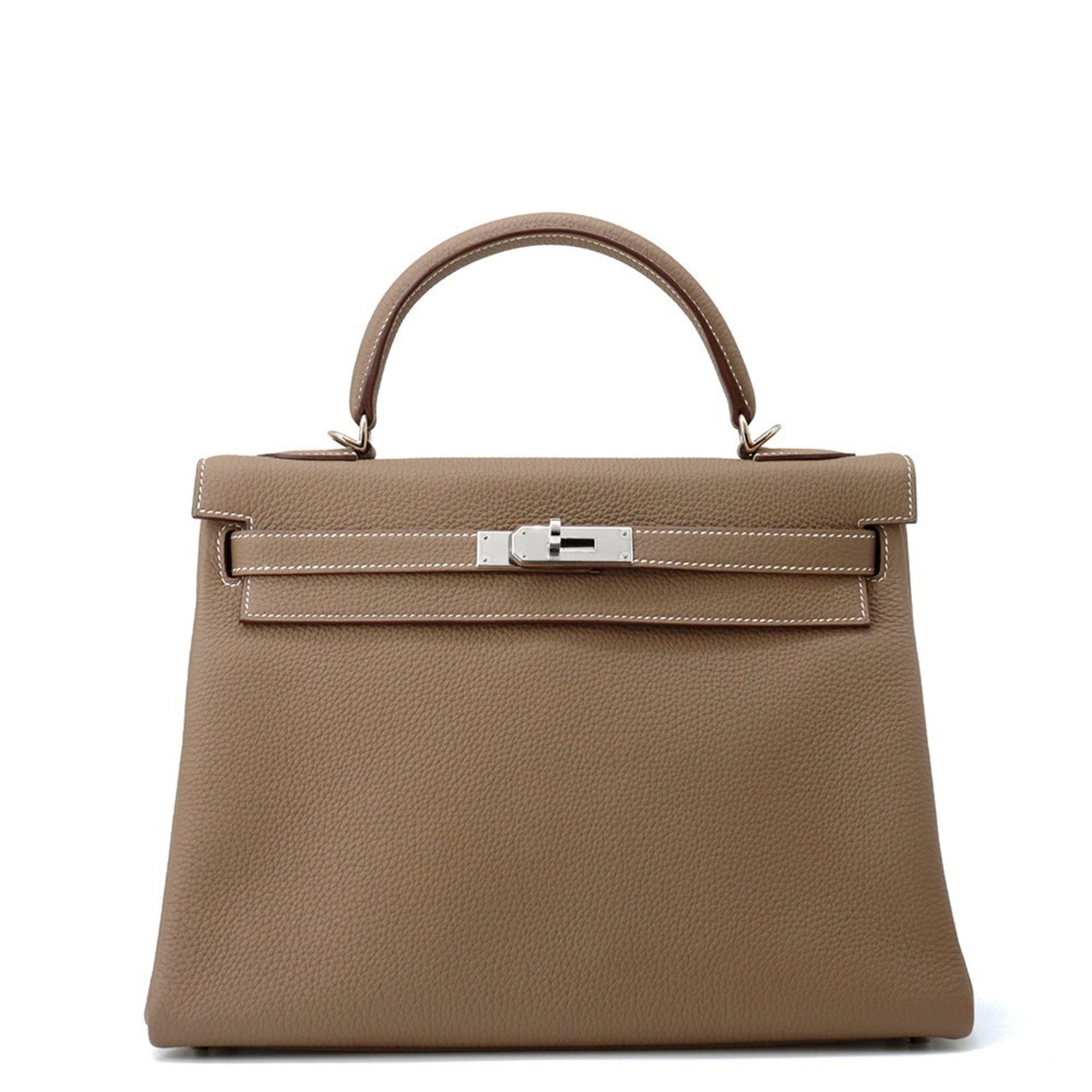 Hermes Hermès Kelly 32 Handbag, Inner Stitching, Etoupe Togo, D Stamp, 2-Way Shoulder Bag