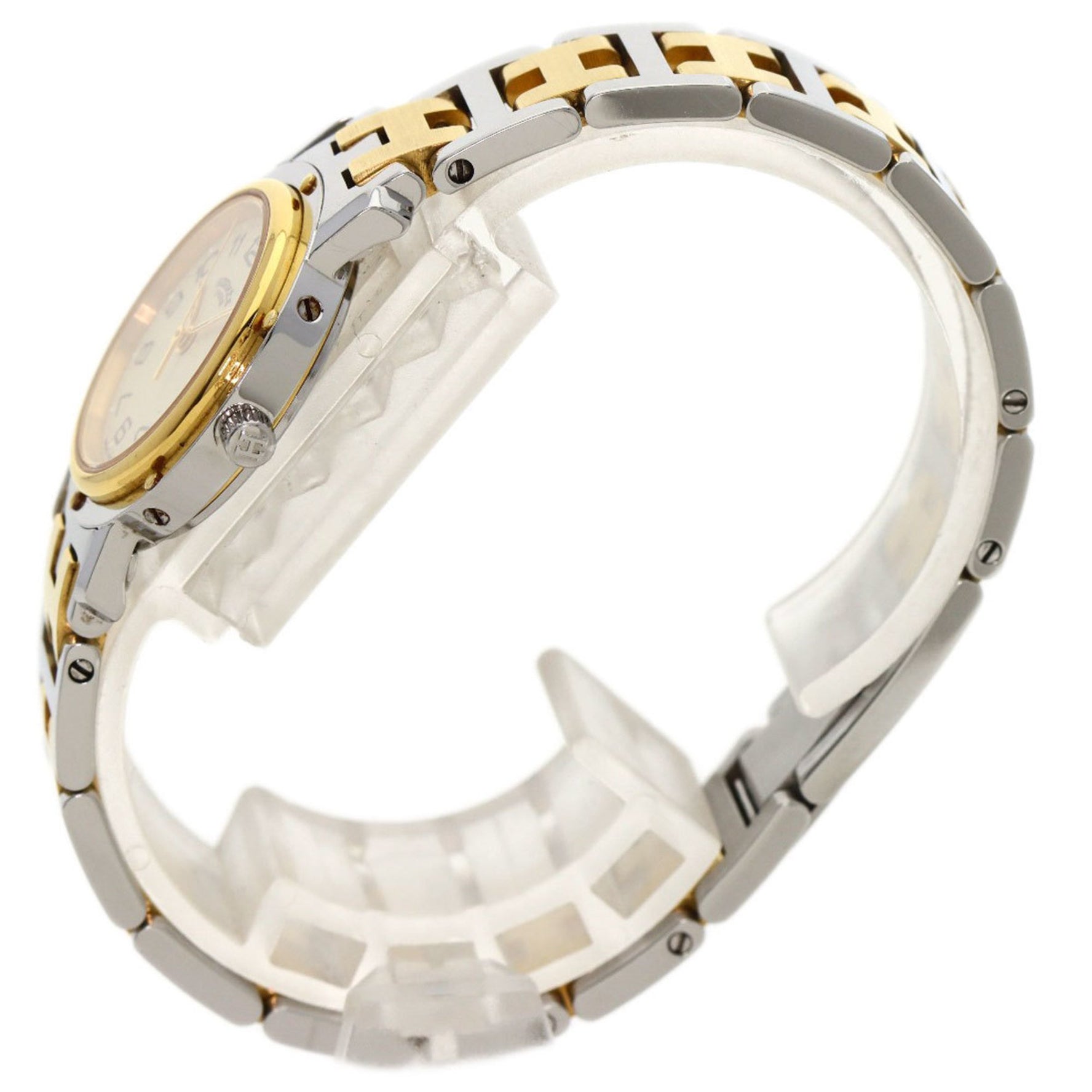 Hermes Clipper Old Strap Watch Stainless Steel Combination Ladies