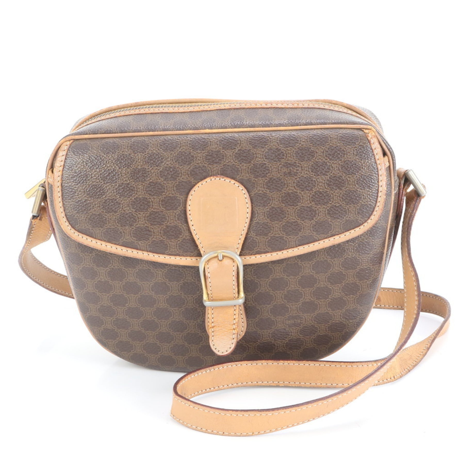 Celine Macadam Leather Shoulder Bag, Crossbody