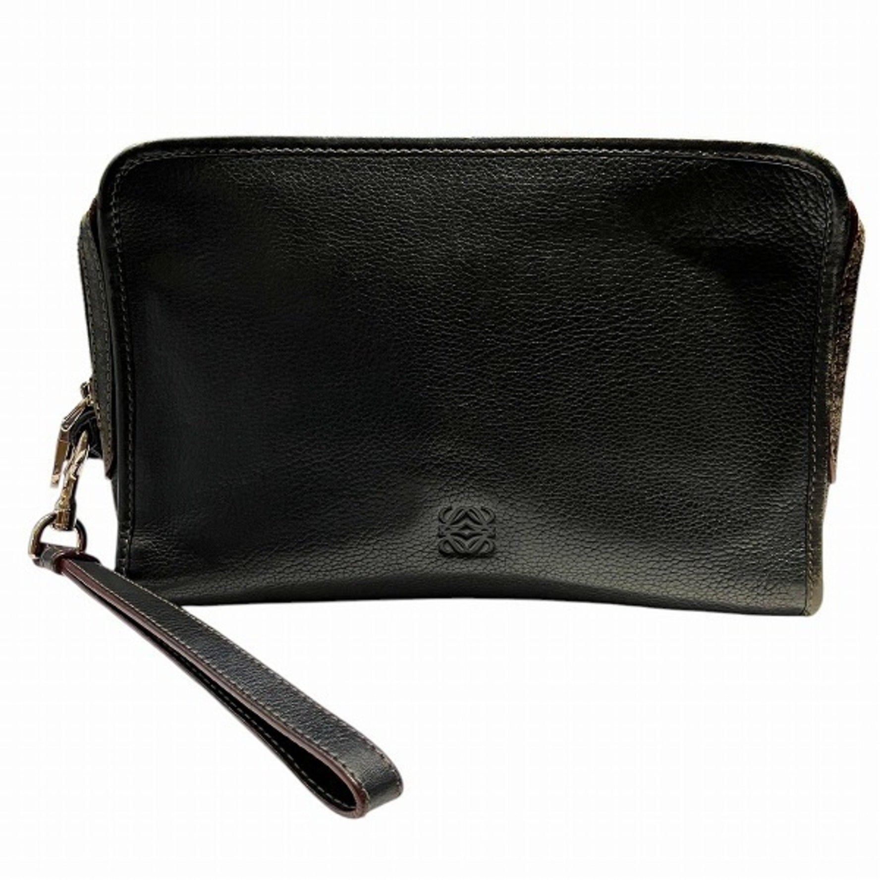 LOEWE Anagram Leather Clutch Bag